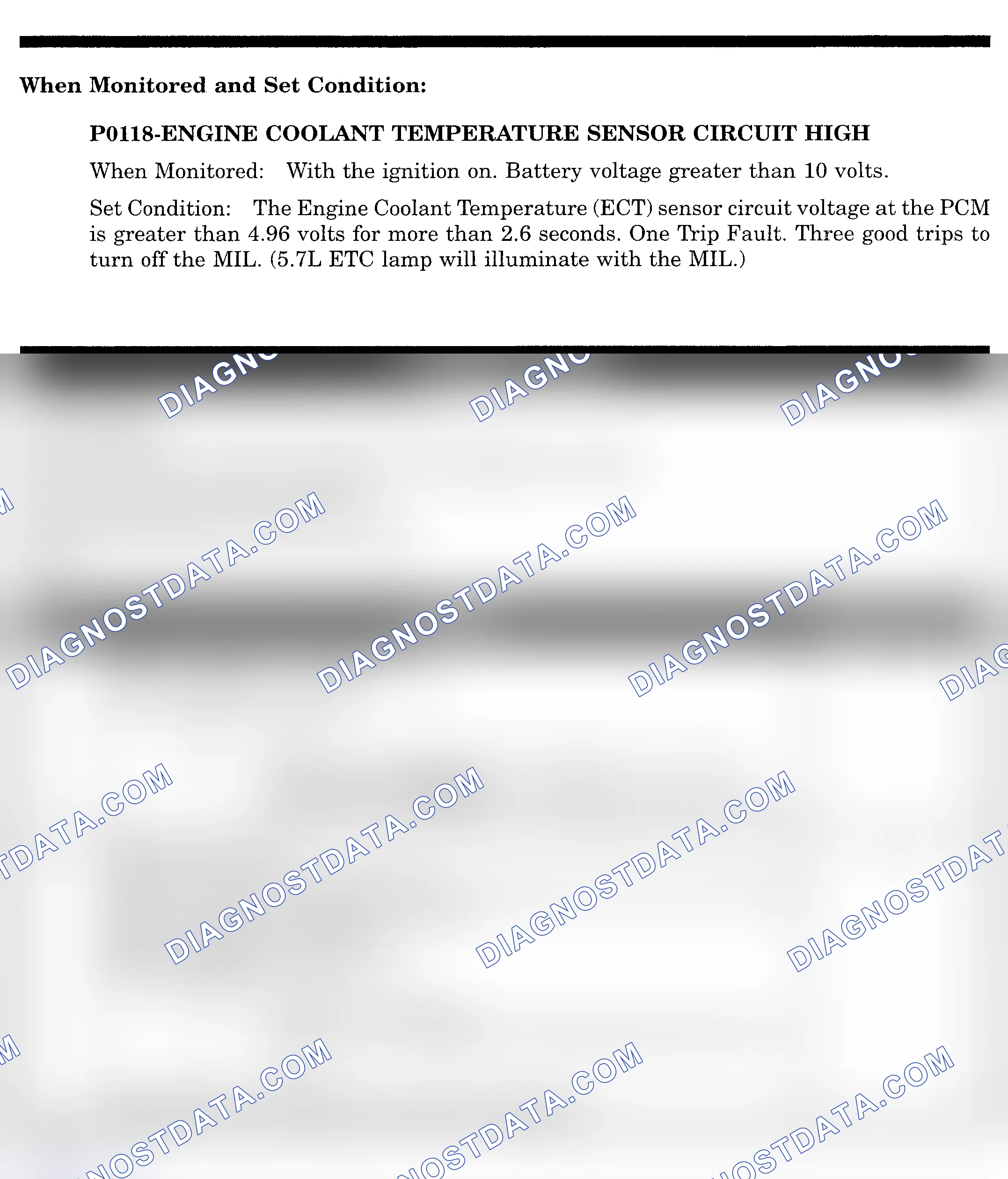 Scheme 440: DTC P0118: ENGINE COOLANT TEMPERATURE SENSOR CIRCUIT HIGH