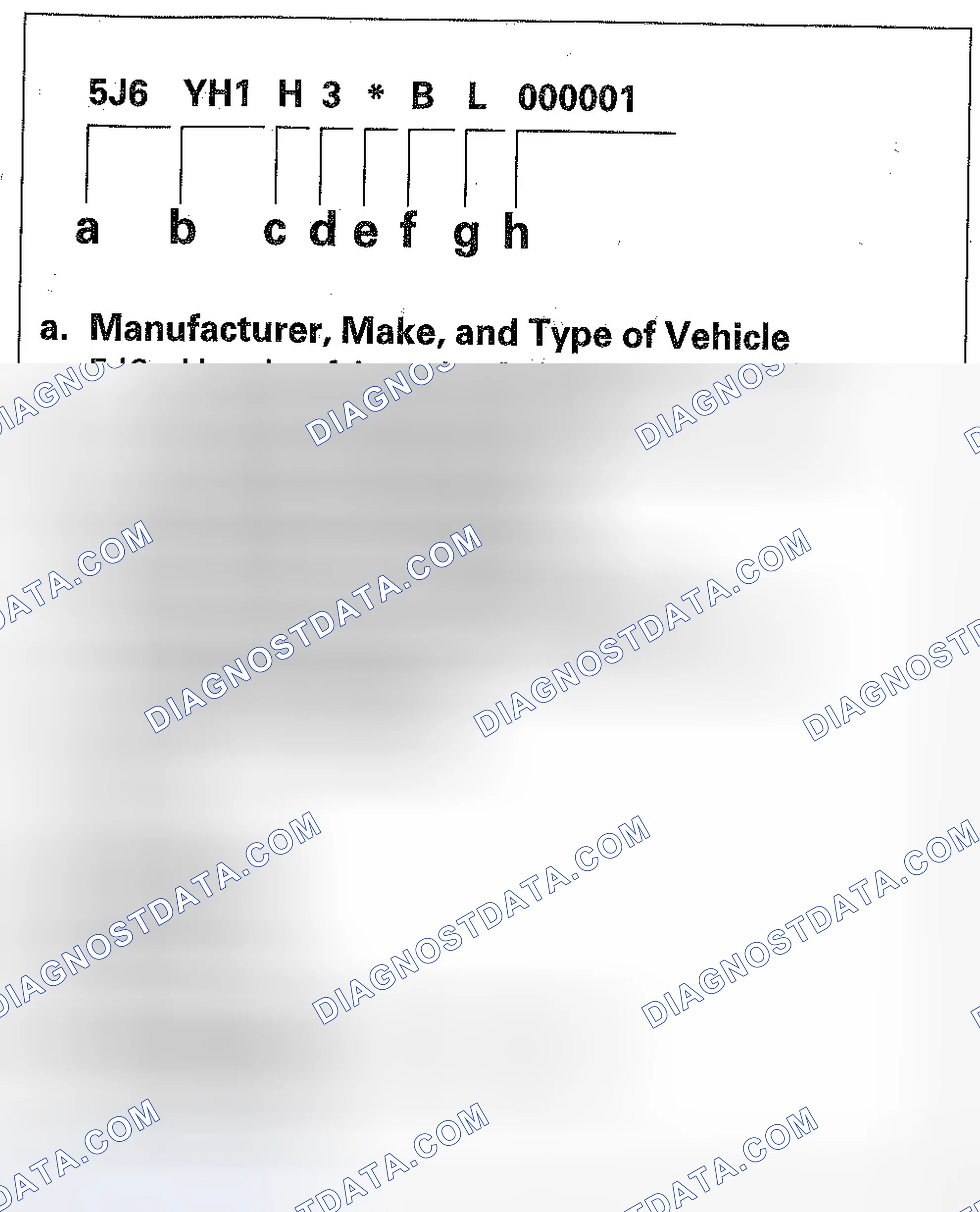 Scheme 17: Vehicle Identification Number