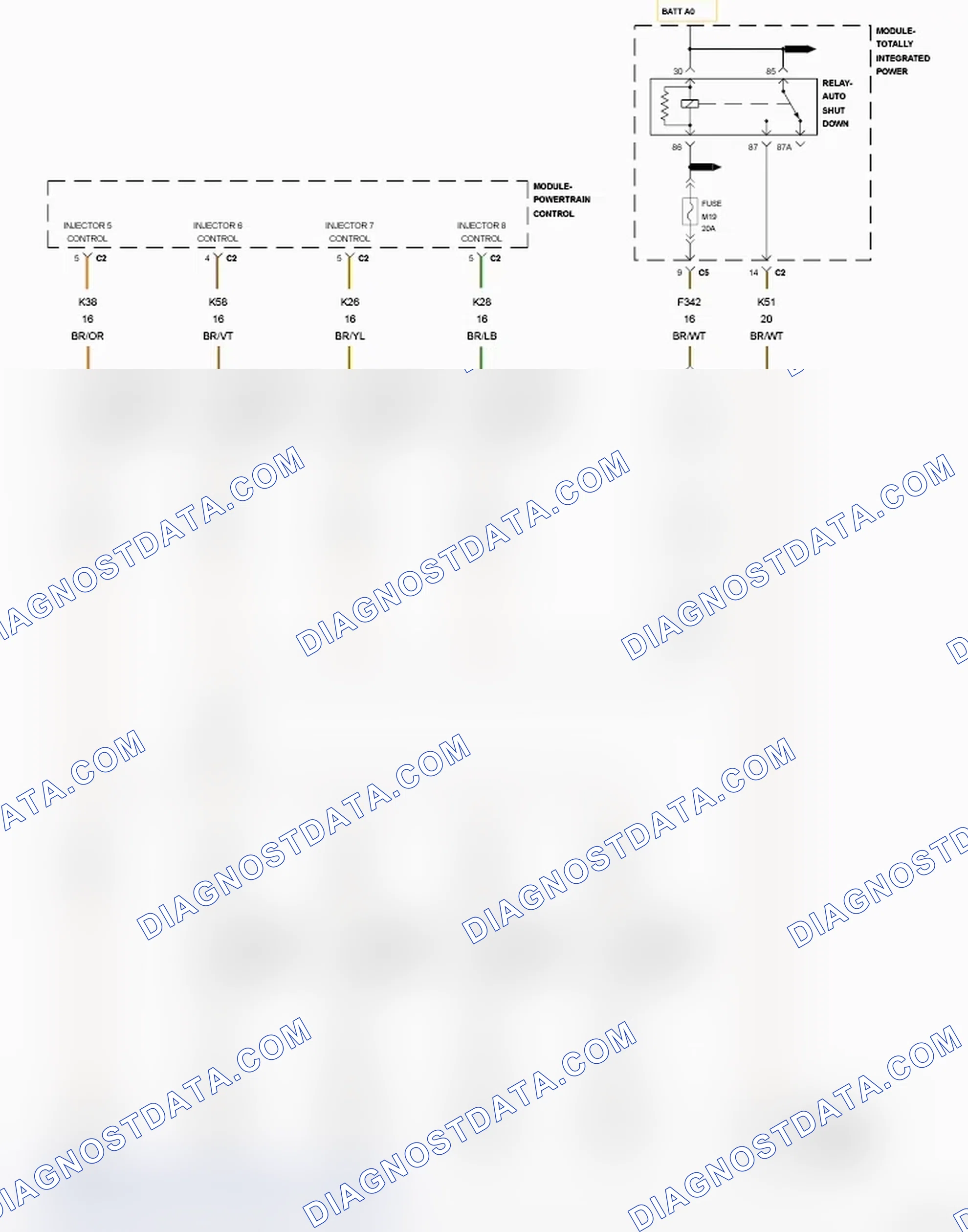 Scheme 130: P0201-FUEL INJECTOR 1 CIRCUIT - 5.7L
