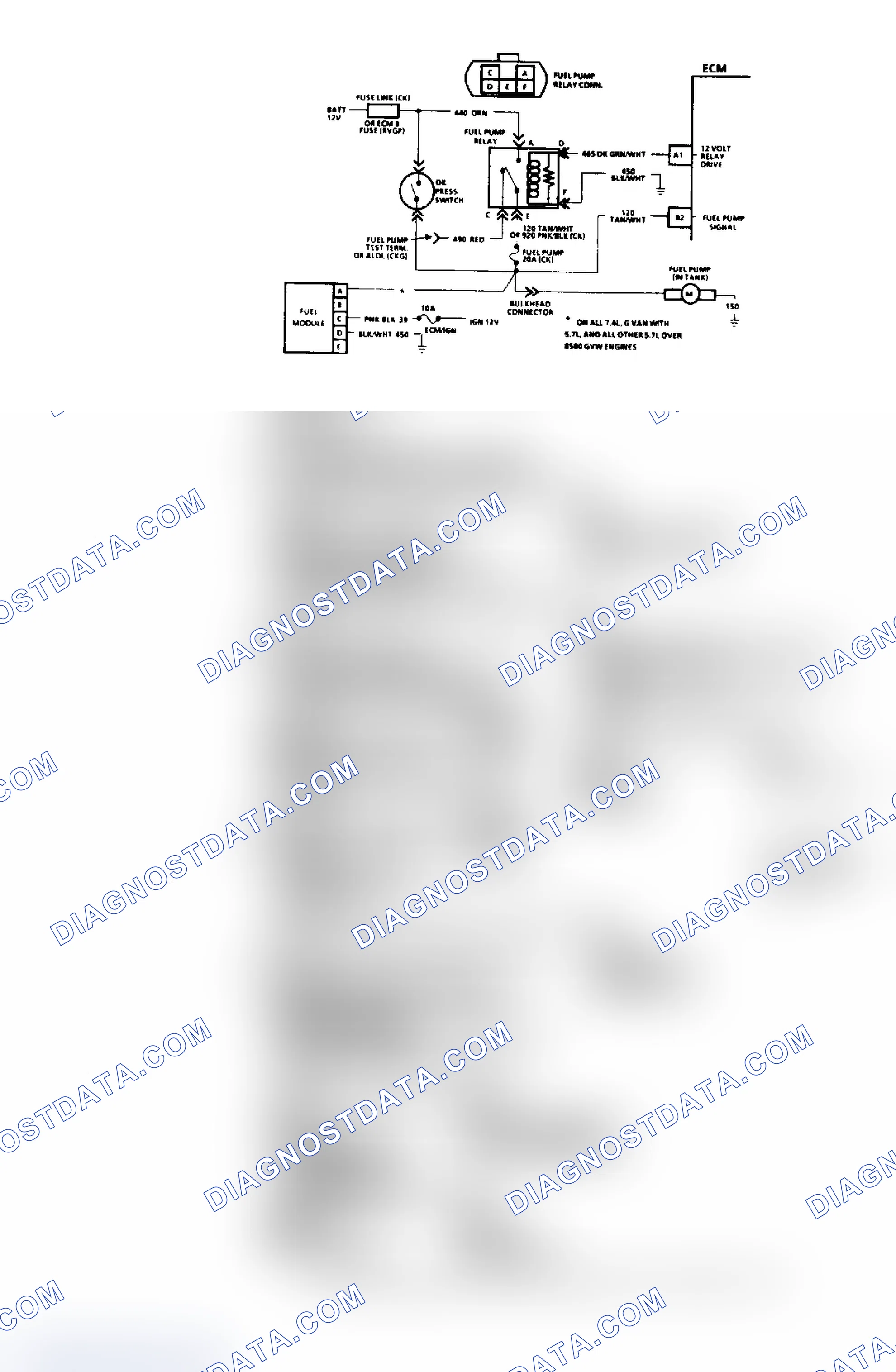 Scheme 117: Chart A5, Fuel Pump Relay Ckt. ("C", "K", "G" & "P" Series)