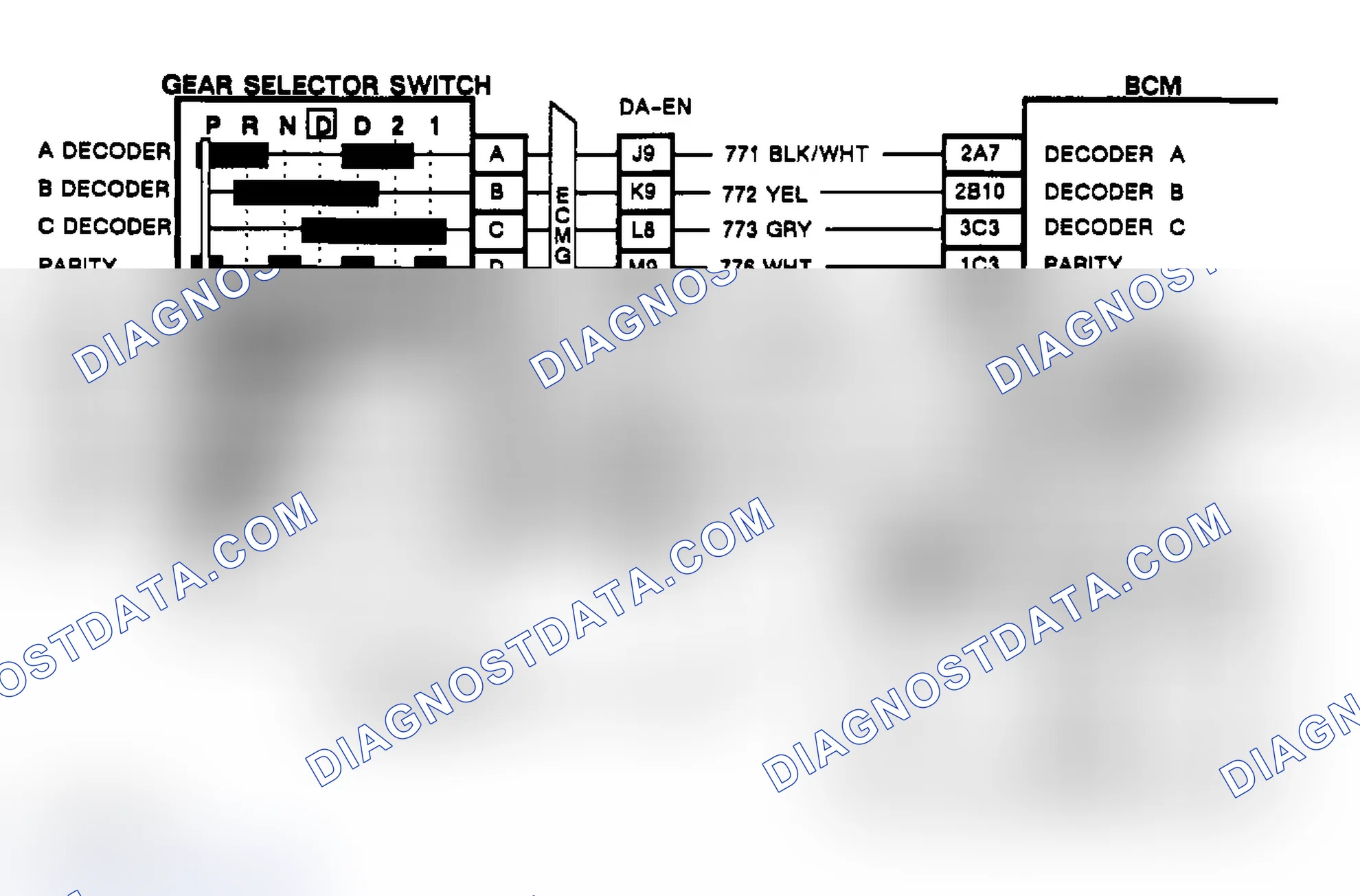 Scheme 132: Code B127 Schematic, Gear Selector Switch CKT (Toronado)