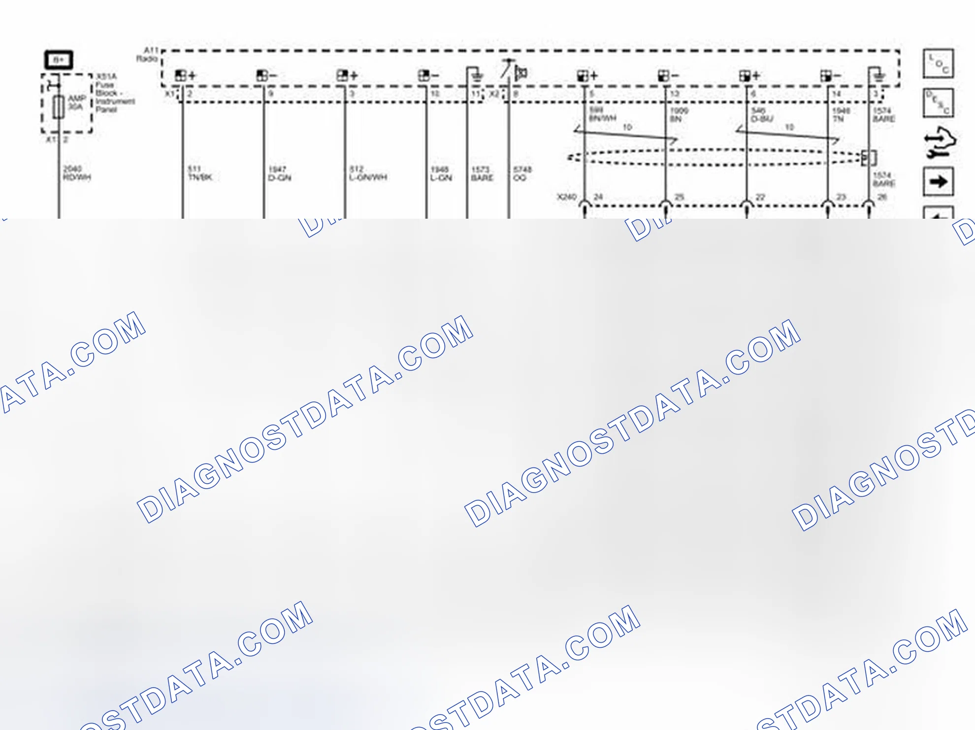 Scheme 3: Audio Amplifier Power, Ground and Front and Rear Audio Inputs (UQA or UQS with ULD)