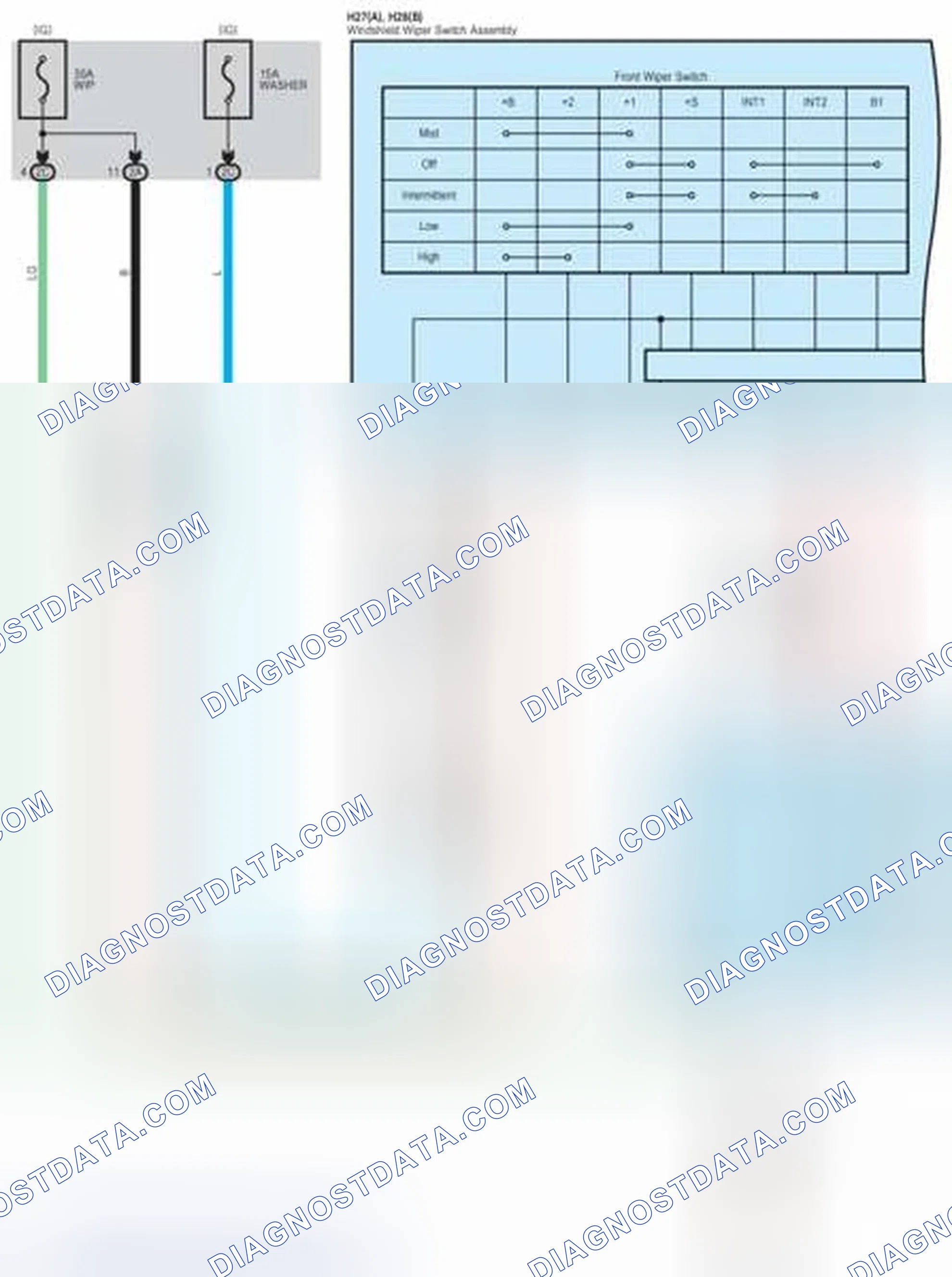 Scheme 278: Front Wiper and Washer (w/o Auto Wiper System)