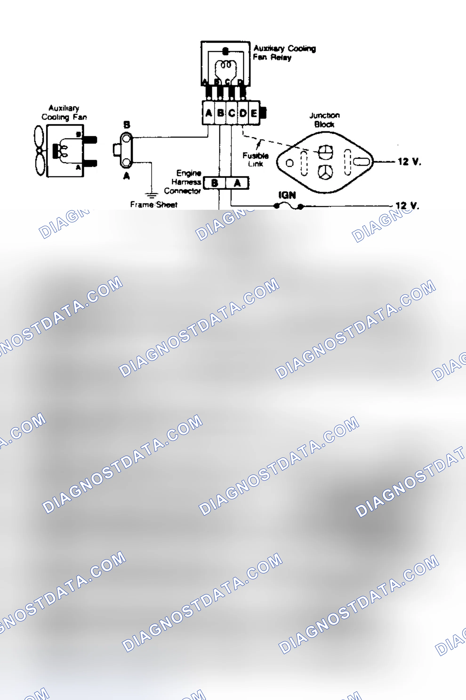 Scheme 72: Cooling Fan Circuit Schematic & Flow Chart (7.4L G, C & K Series With A/C)