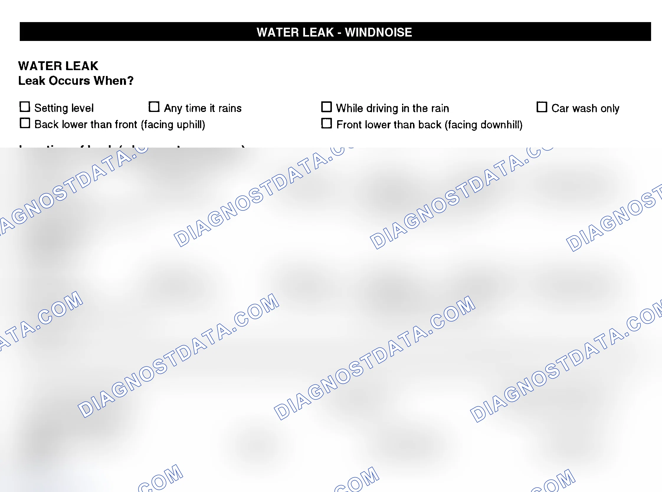 Scheme 12: Water Leak & Wind Noise