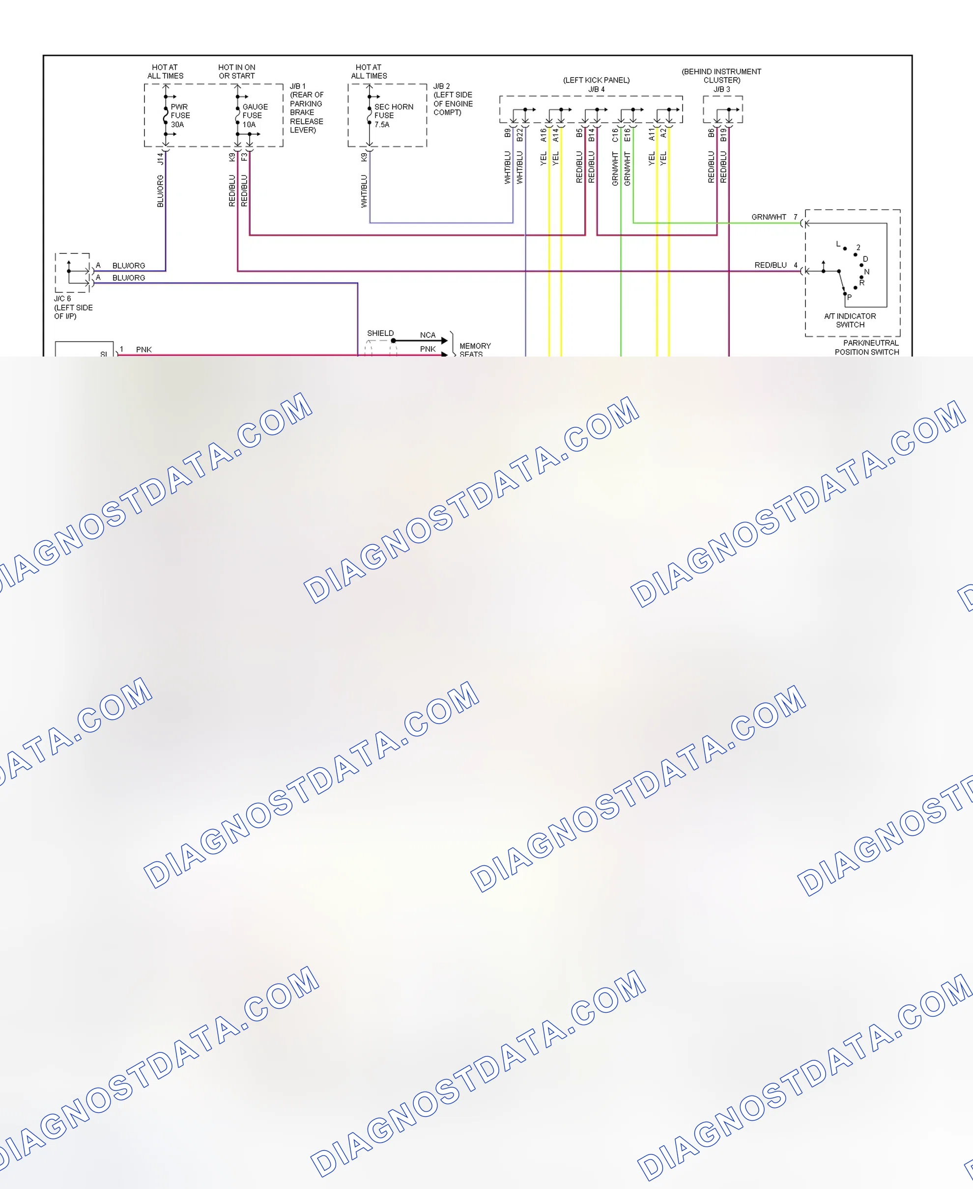 Scheme 1: Power Tilt & Telescopic Steering Column Wiring Diagram (W/ Memory)