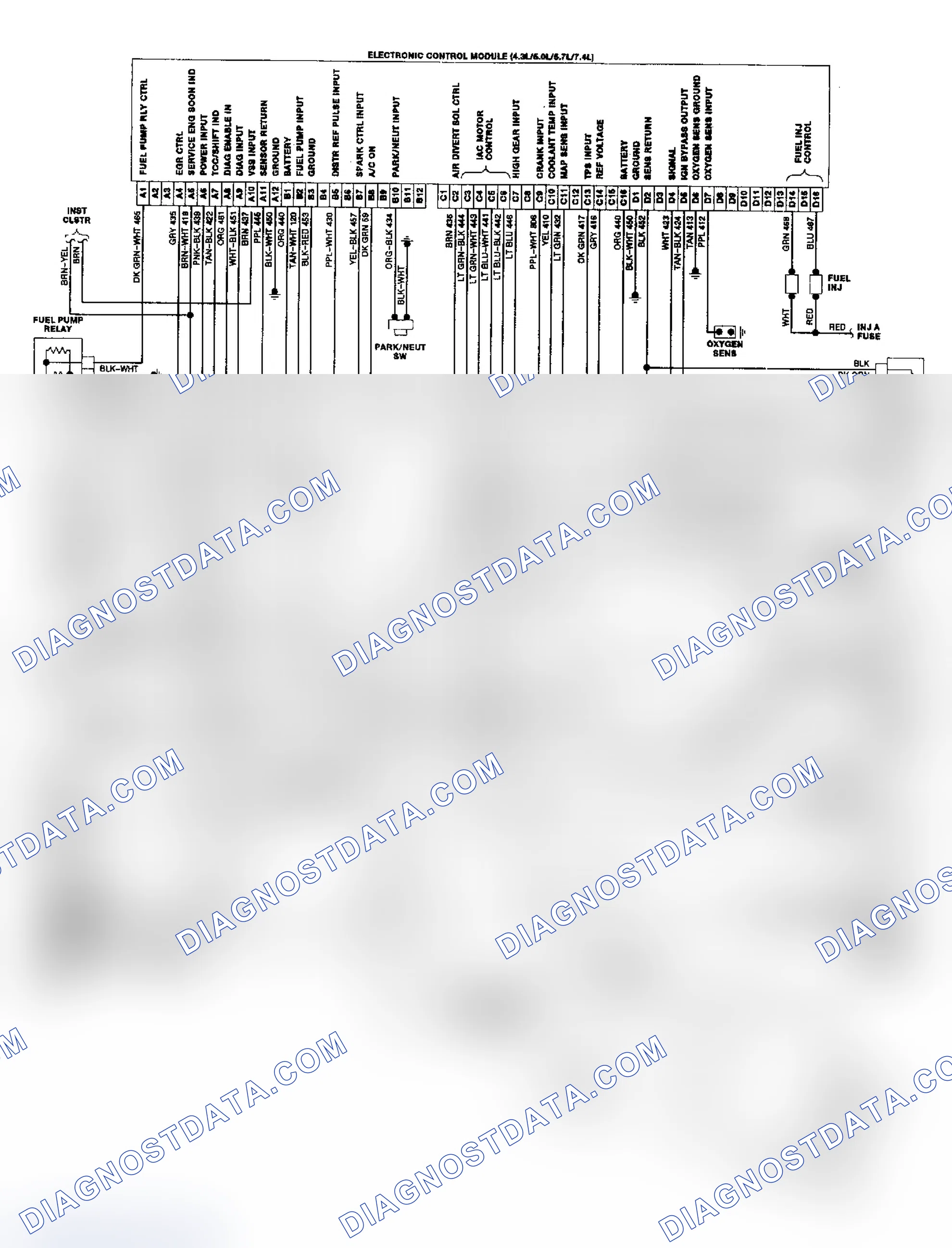 Scheme 19: "C" & "K" Series 4.3L, 5.0L, 5.7L & 7.4L TBI/CCC Wiring Diagram