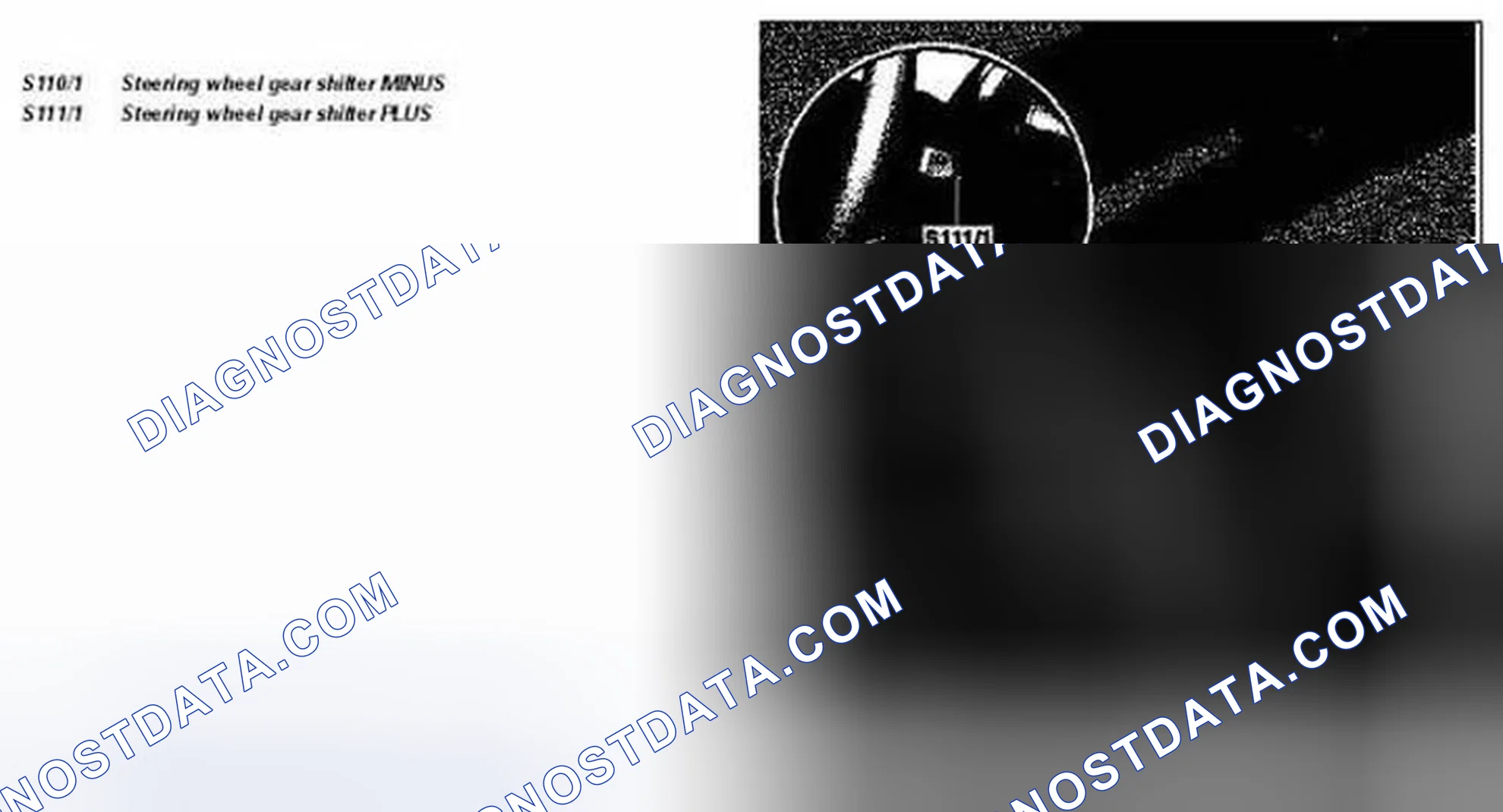 Scheme 57: Identifying Steering Wheel Gear Shifter MINUS And Steering Wheel Gear Shifter PLUS (Illustrated On Model 230.474)