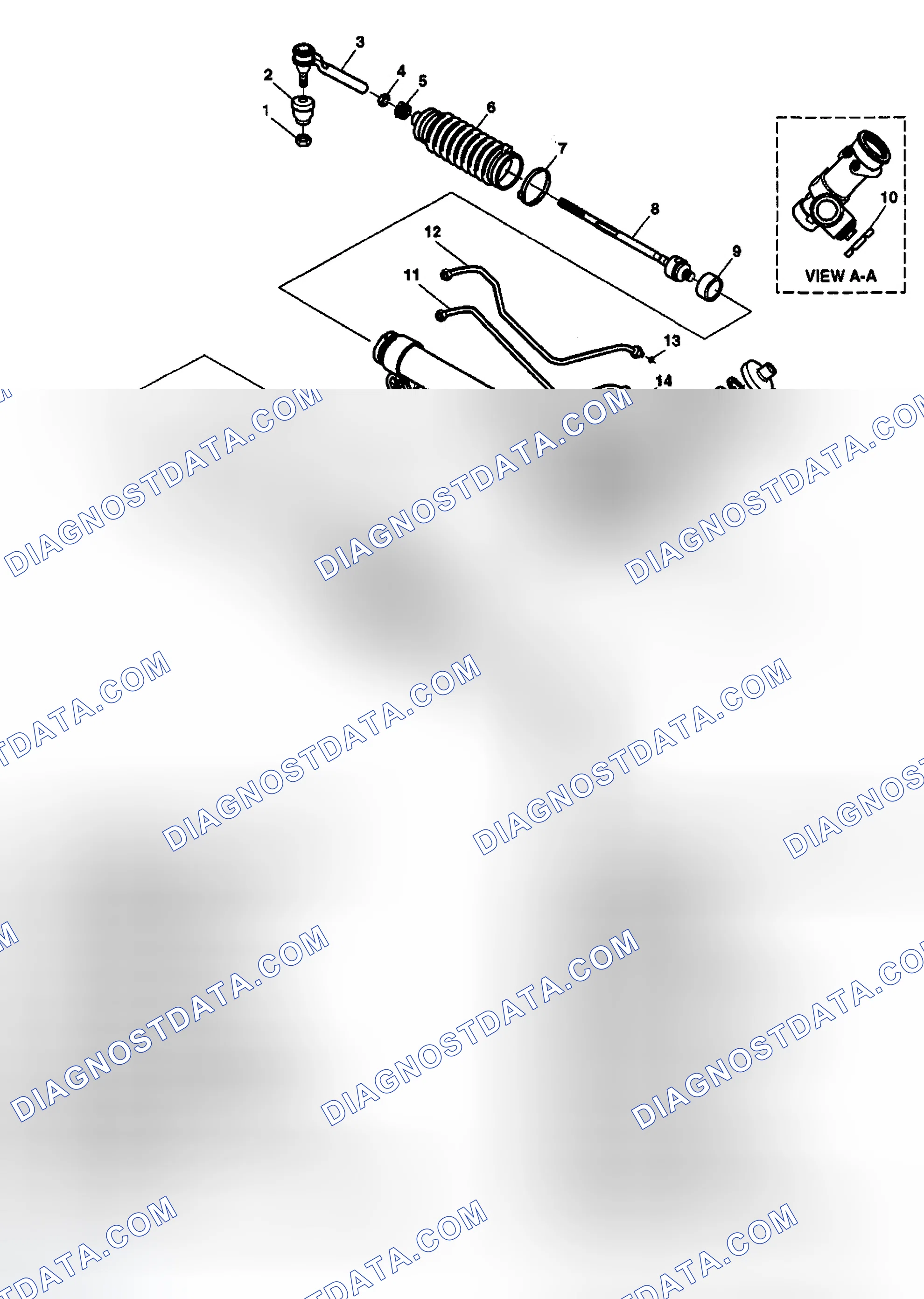 Scheme 4: Power Steering Gear Disassembled View (Rack & Pinion)