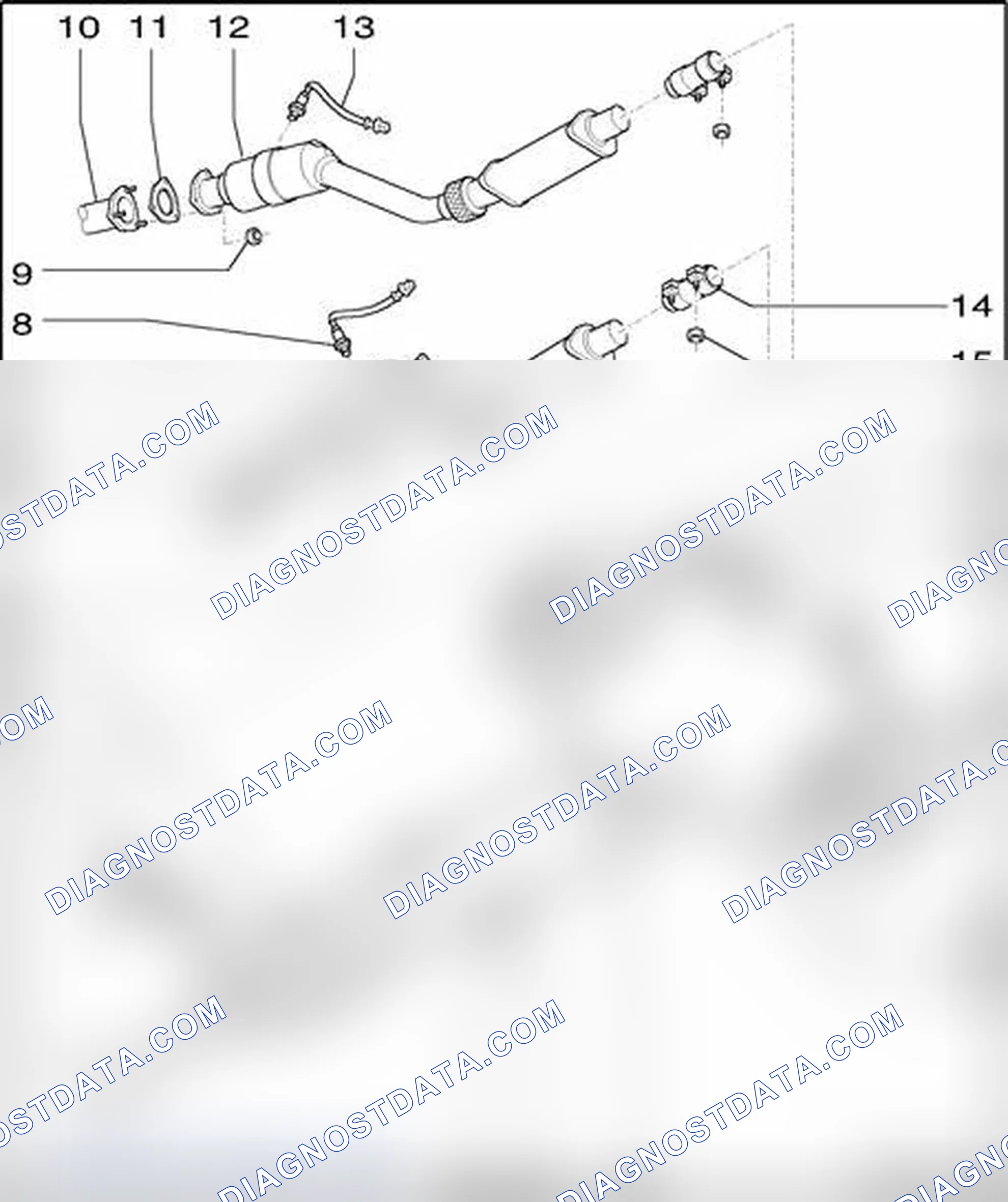 Scheme 656: Exhaust system, component overview