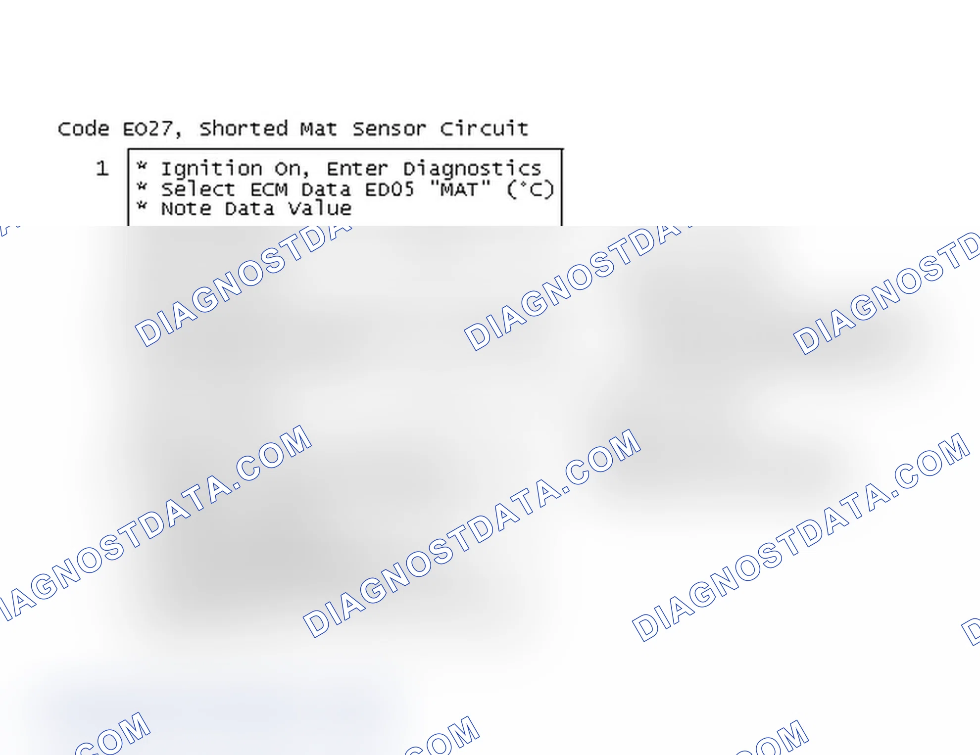 Scheme 257: Flow Chart, Code EO27, Shorted MAT Sensor Circuit