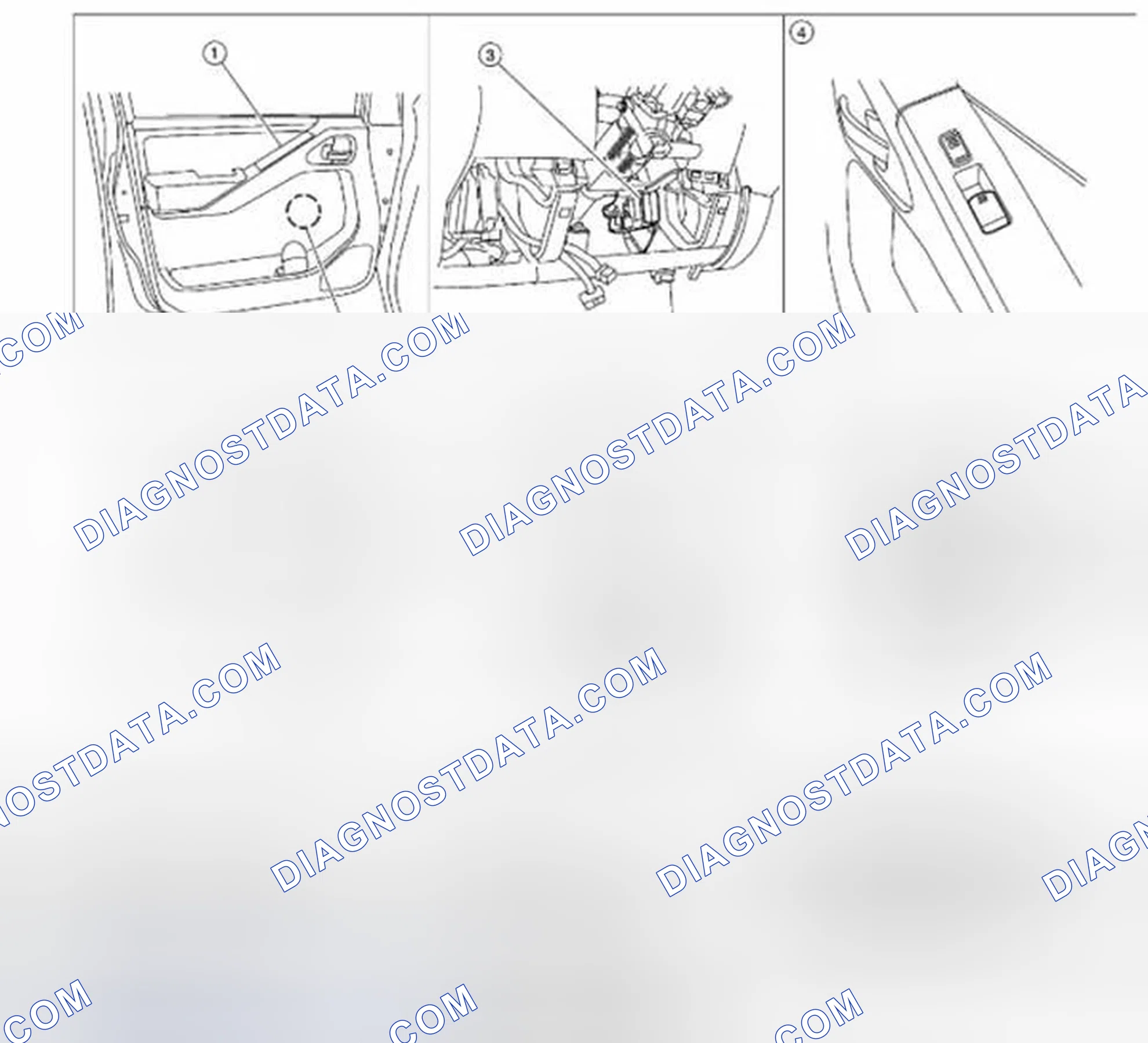 Scheme 3: Power Window System: Component Parts Location