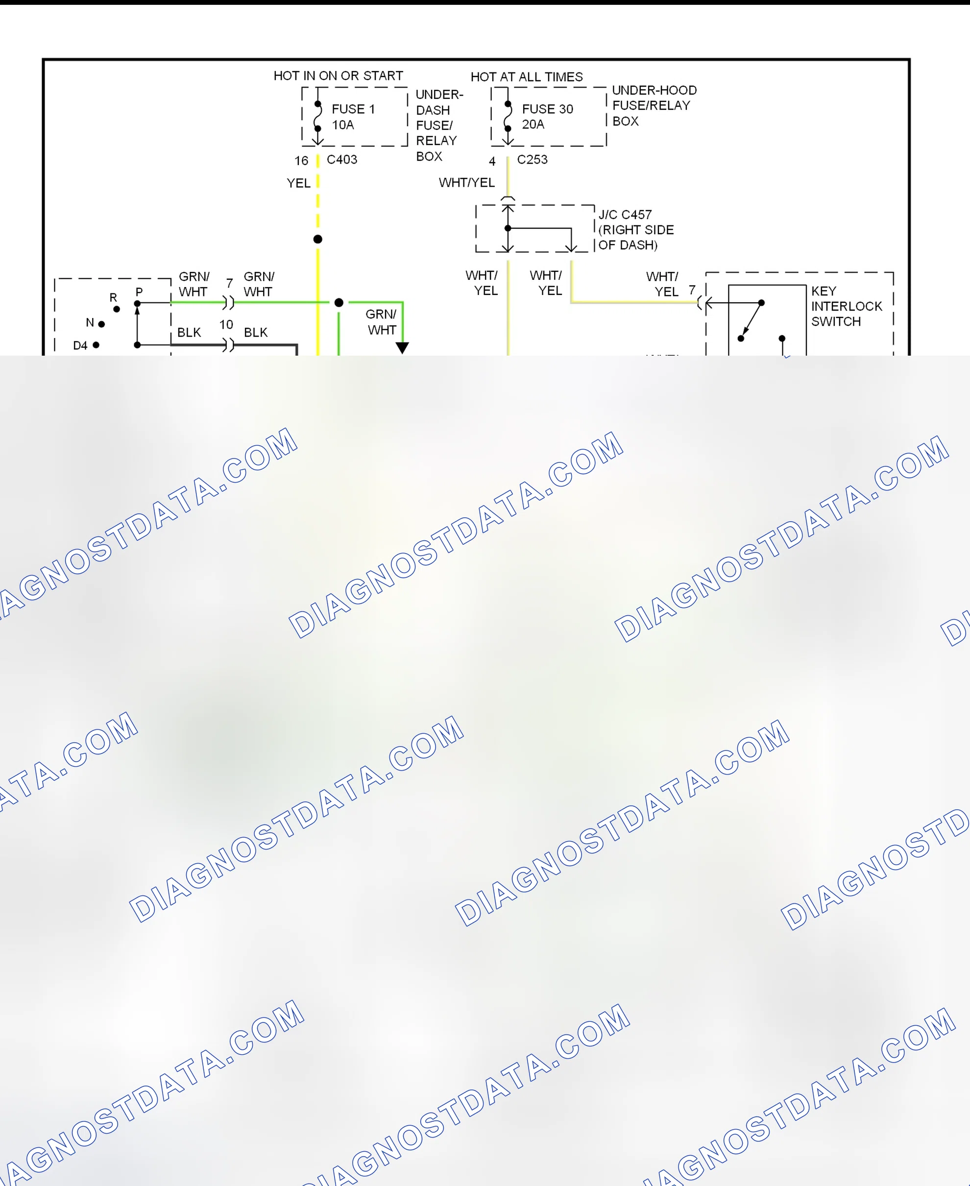 Scheme 114: Shift & Key Interlock System Wiring Schematic (1997 Acura 3.0CL)