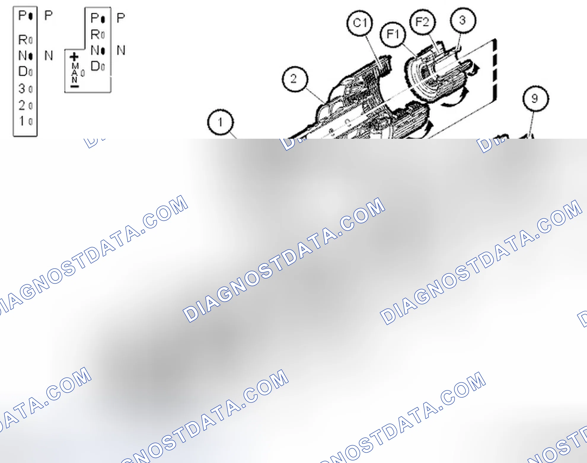 Scheme 1479: Gear shift positions, positions P and N