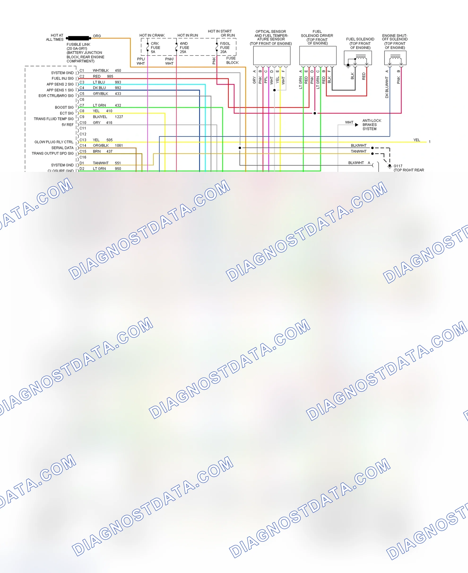 Scheme 386: Wiring Diagram For Blazer, Pickup, Sierra, Suburban & Yukon With M/T (1 Of 2)