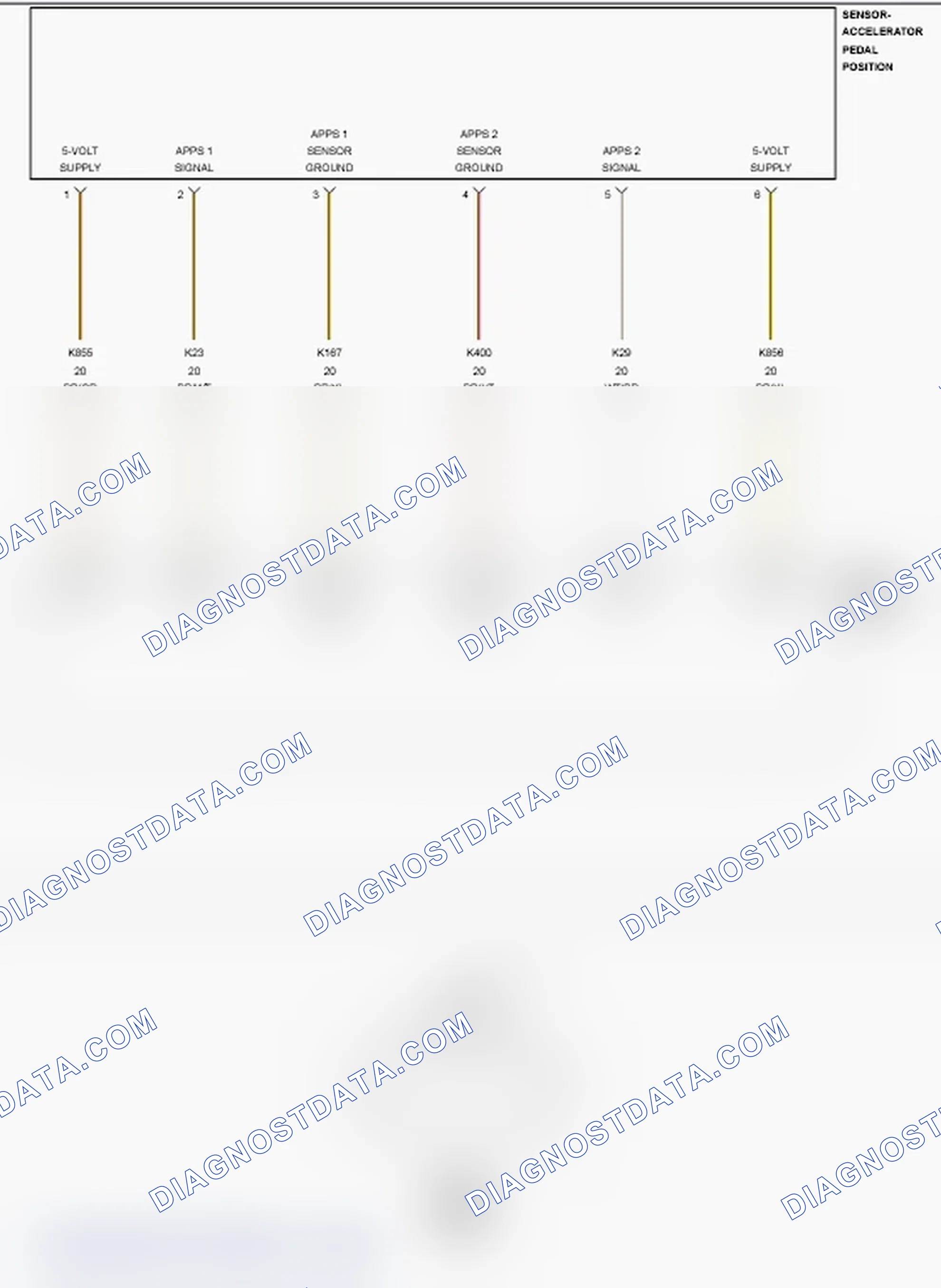 Scheme 696: P2122-ACCELERATOR PEDAL POSITION SENSOR 1 CIRCUIT LOW