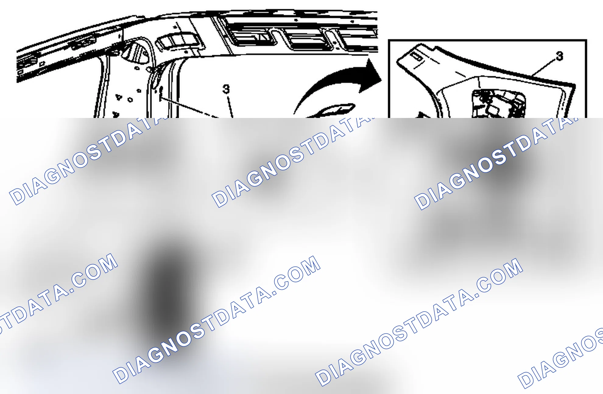 Scheme 92: Body Rear Corner Garnish Molding Replacement - Right Side