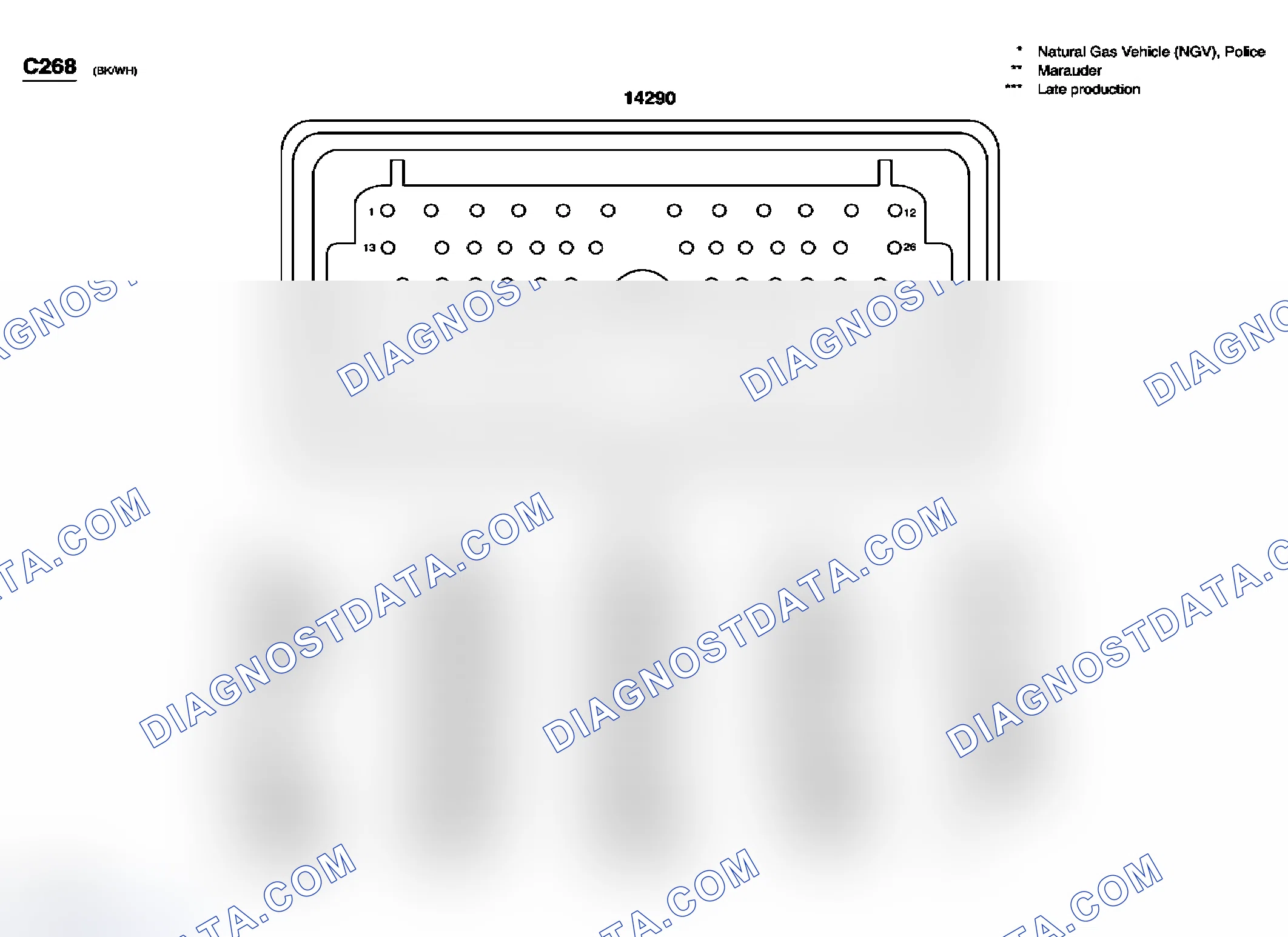 Scheme 98: Identifying Connector C268 (Male)