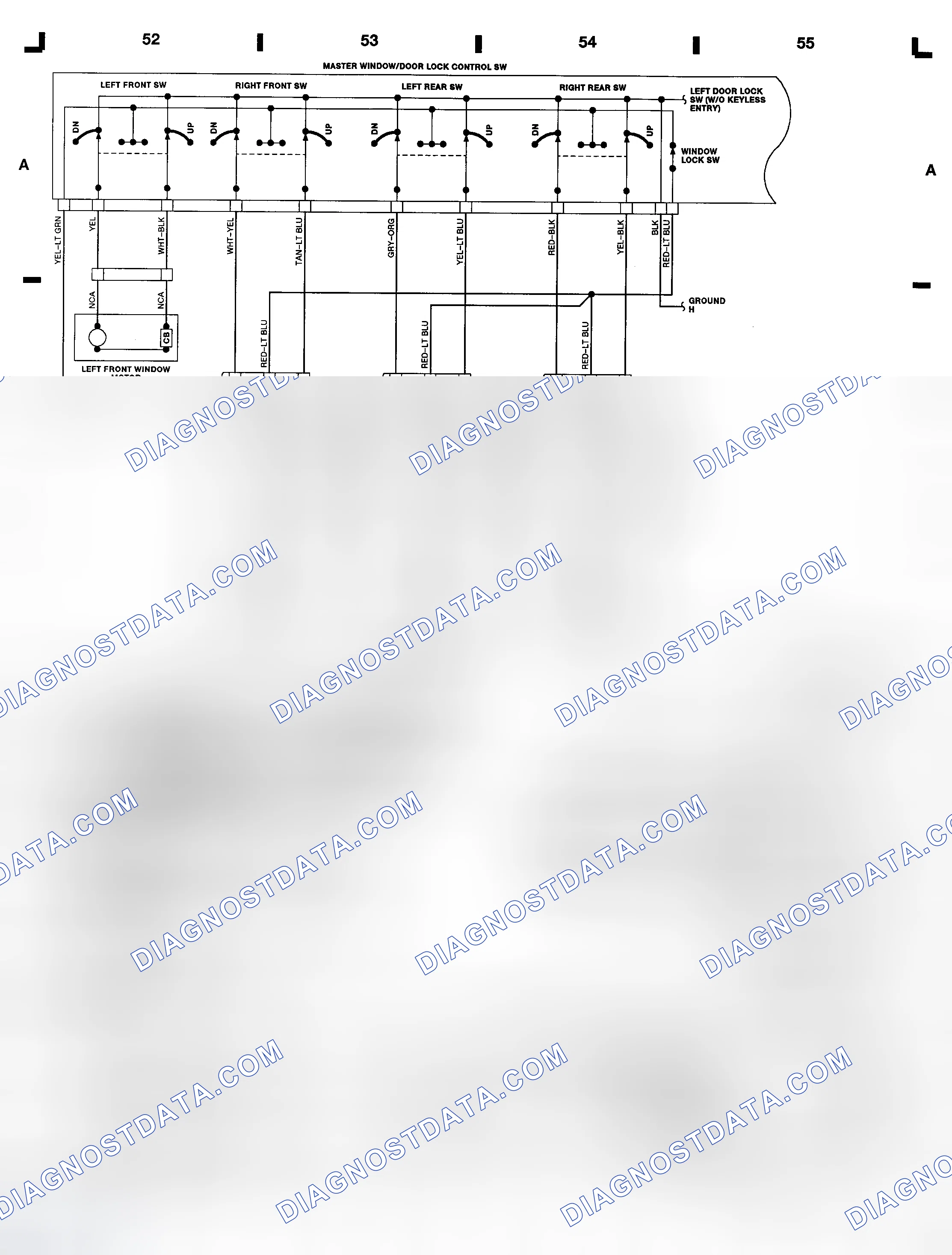 Scheme 5: Power Mirror Switch - Crown Victoria & Grand Marquis (Grid E 52-55)