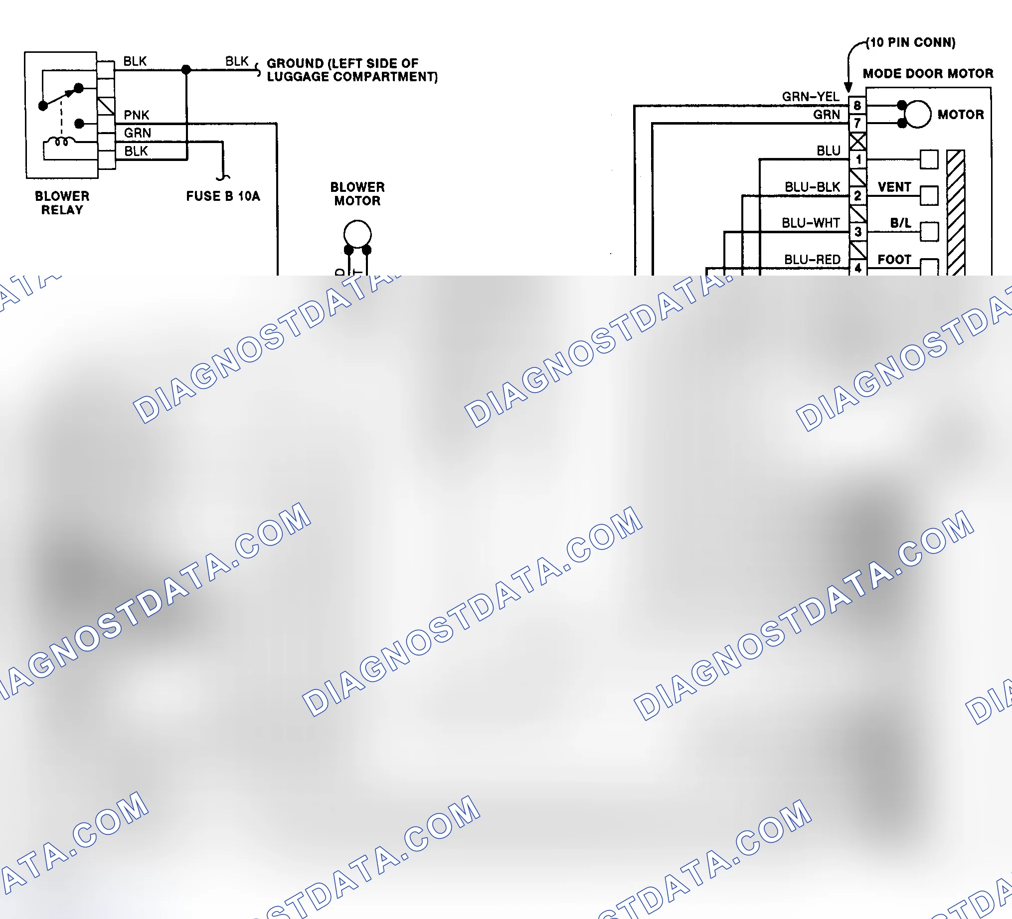 Fig. 10: Heater System Wiring Diagram (1992 240SX)