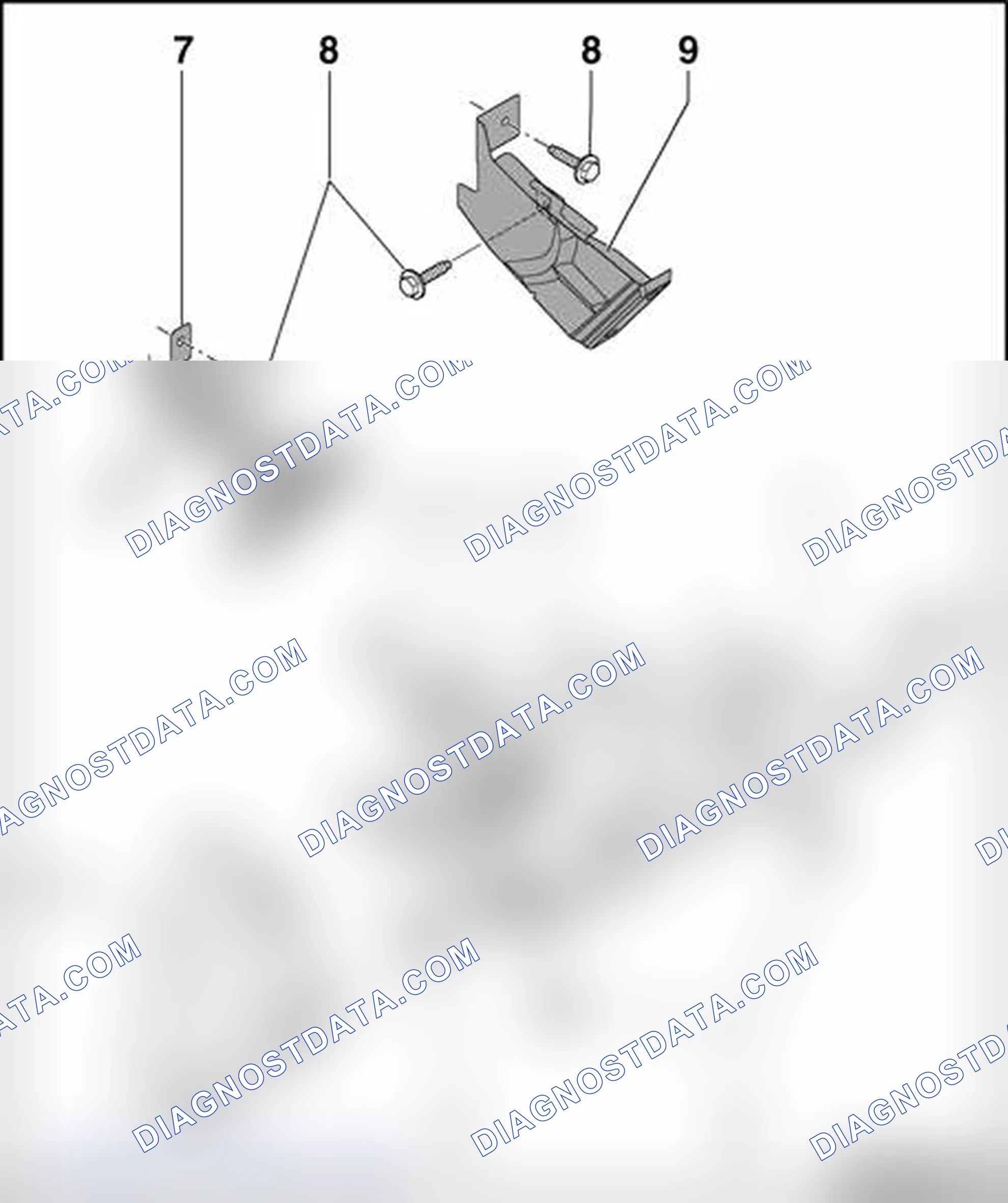Scheme 10: Drivers storage compartment (vehicles with knee bolster), assembly overview