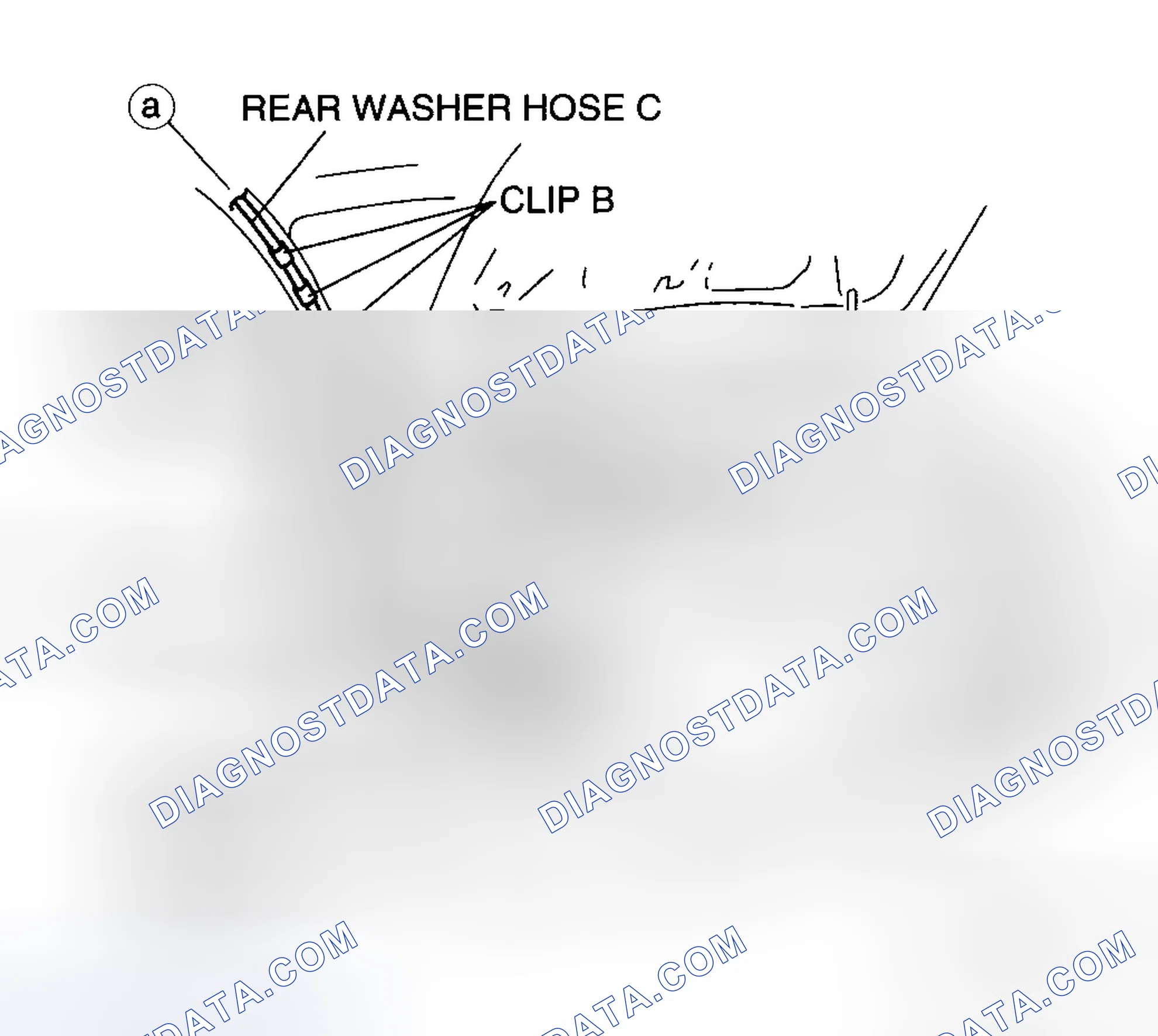 Scheme 36: REAR WASHER HOSE REMOVAL/INSTALLATION