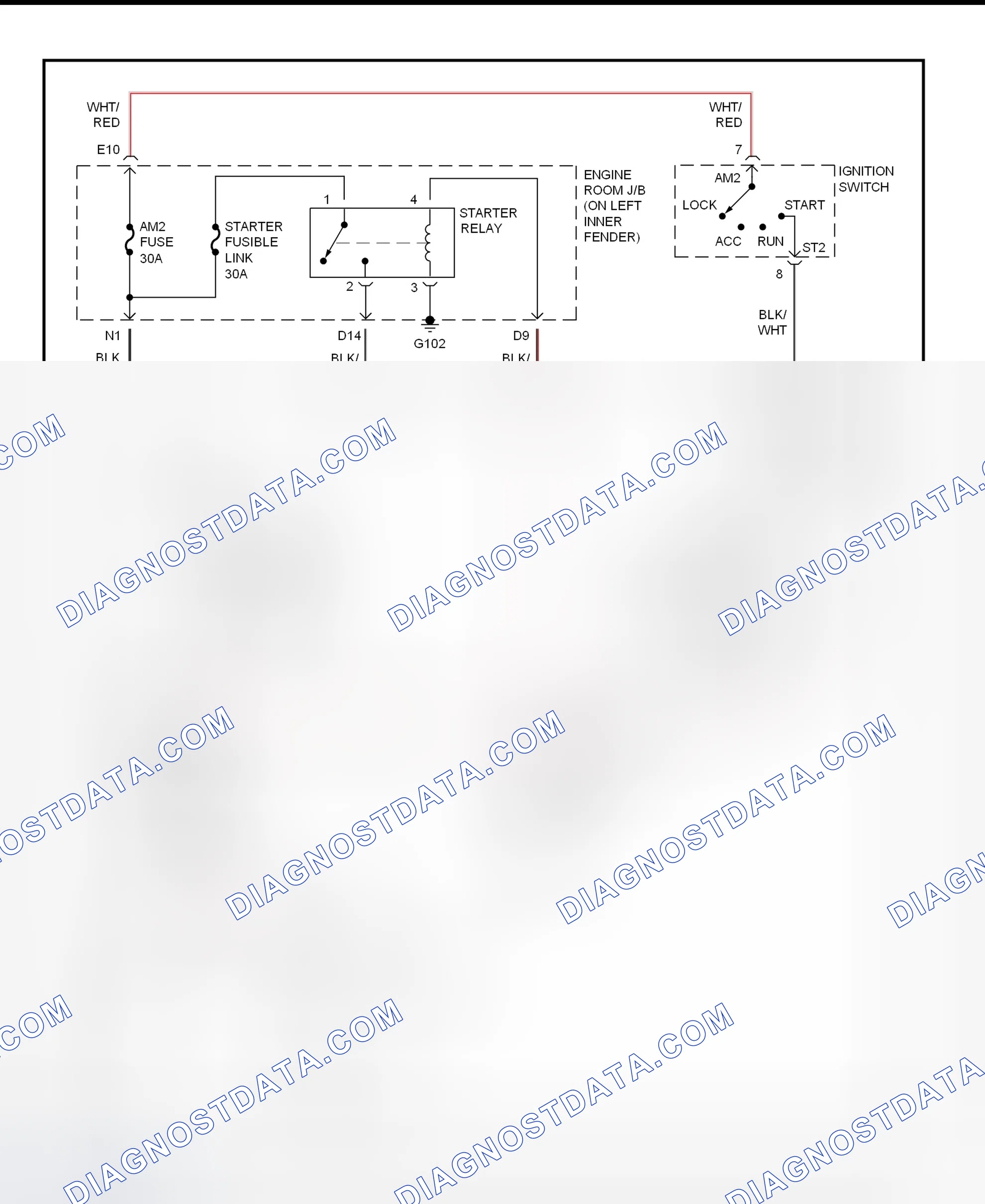 Fig. 26: Starting System Wiring Diagram (Lexus LX470)