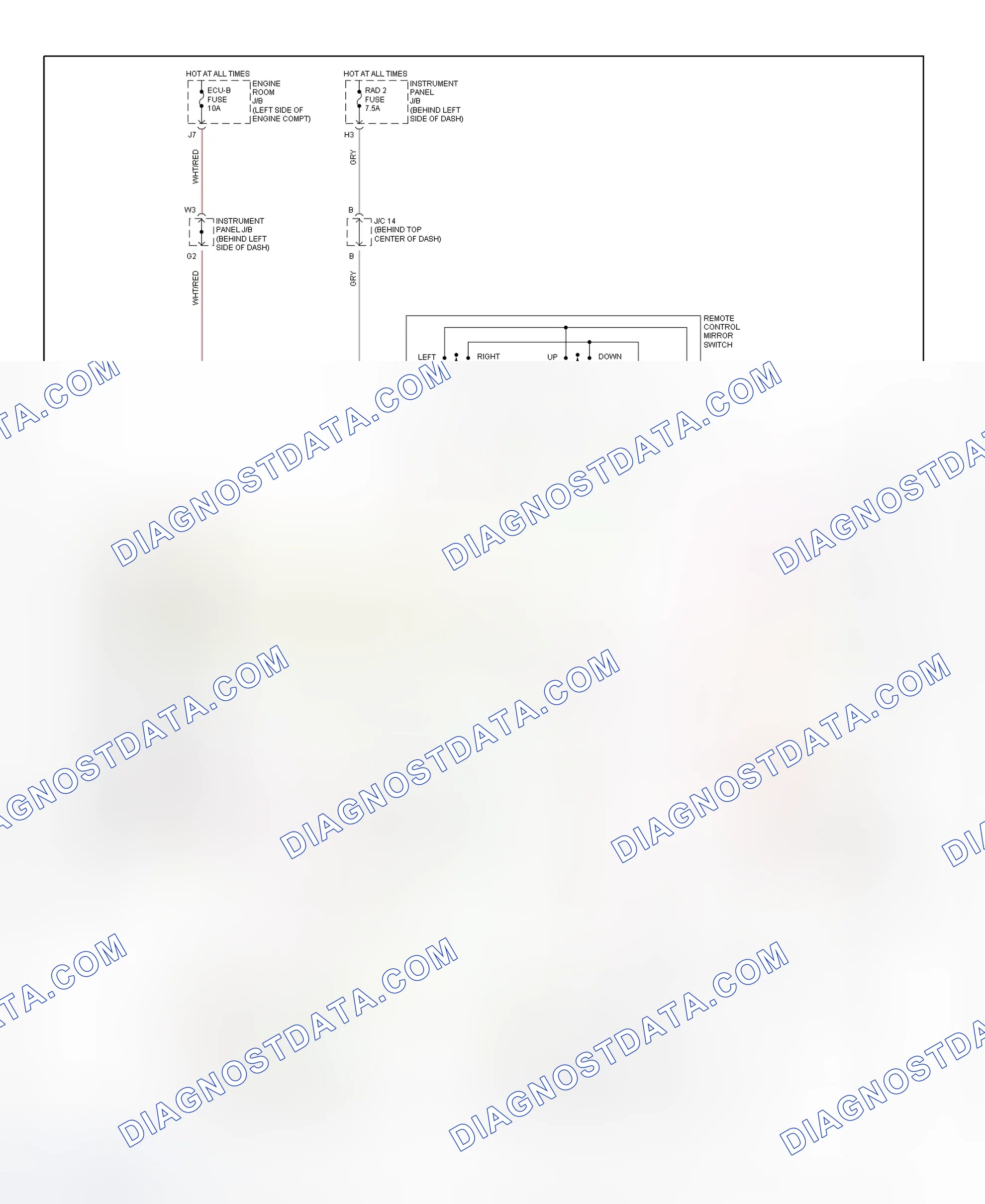 Scheme 1: Memory Mirrors System Wiring Diagram (ES300)