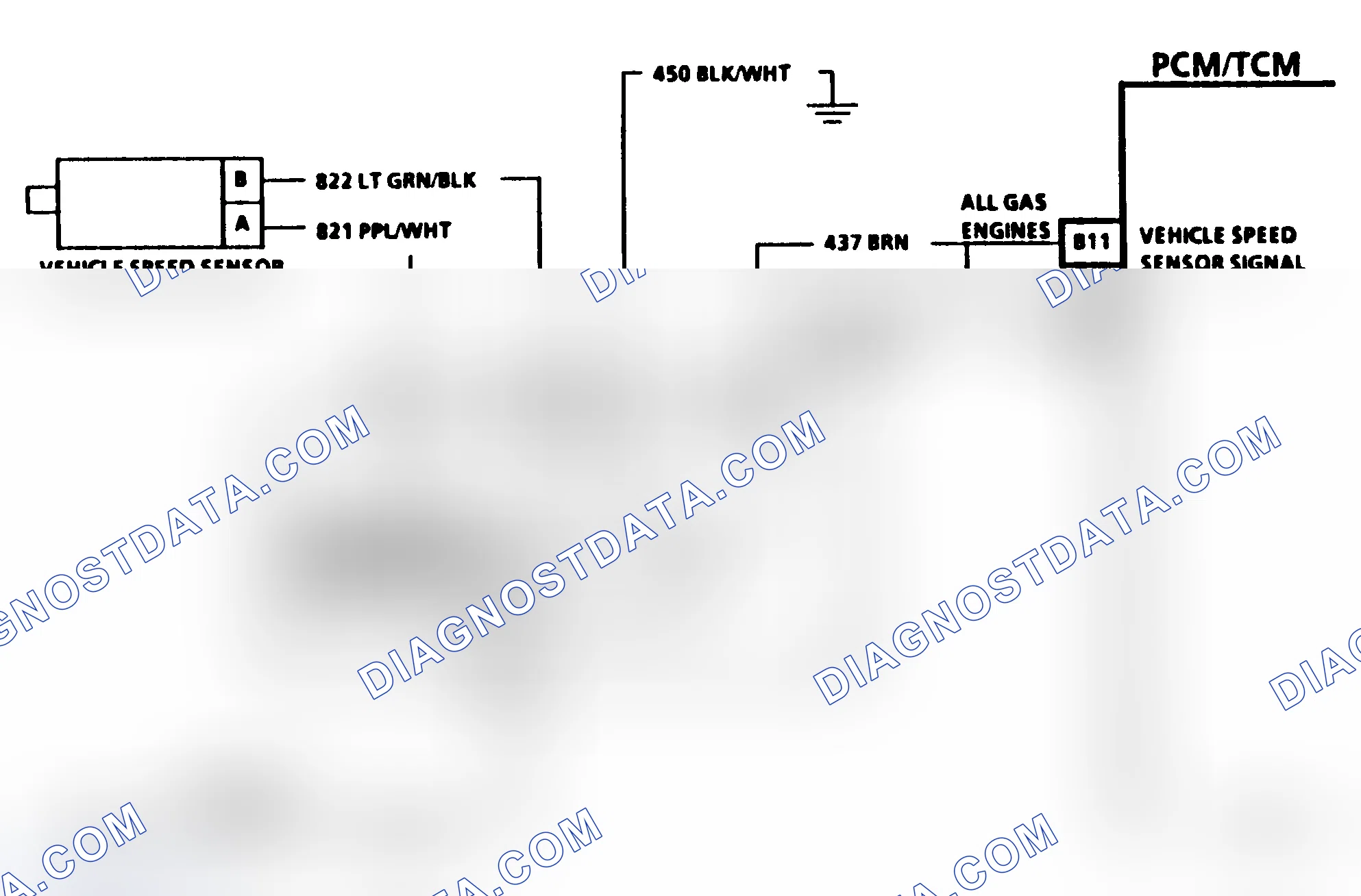 Scheme 416: OUTPUT SPEED SENSOR CIRCUIT (1991 - 2WD "C" & "K" SERIES)