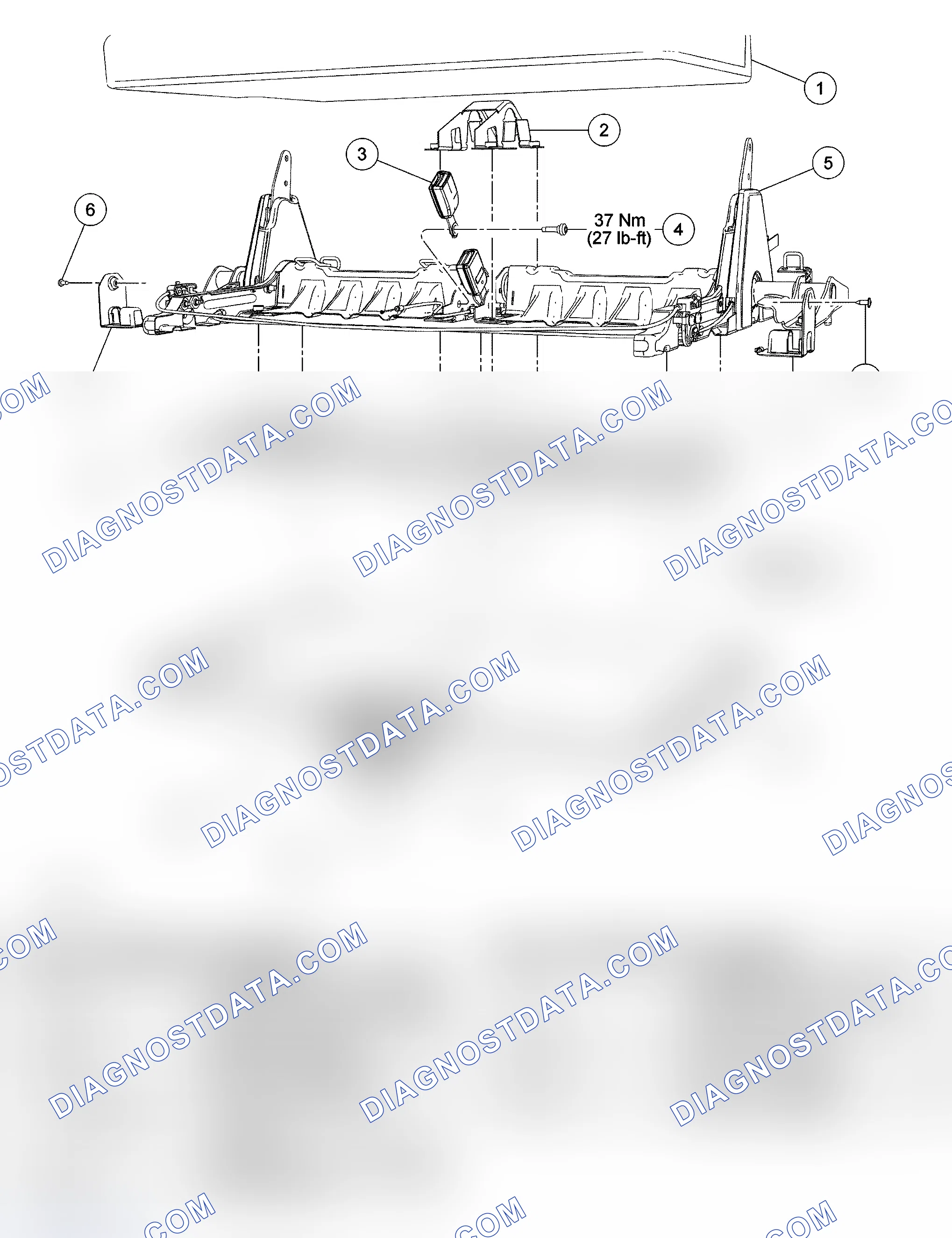 Scheme 22: Safety Belt Buckle - Third Row, Bench