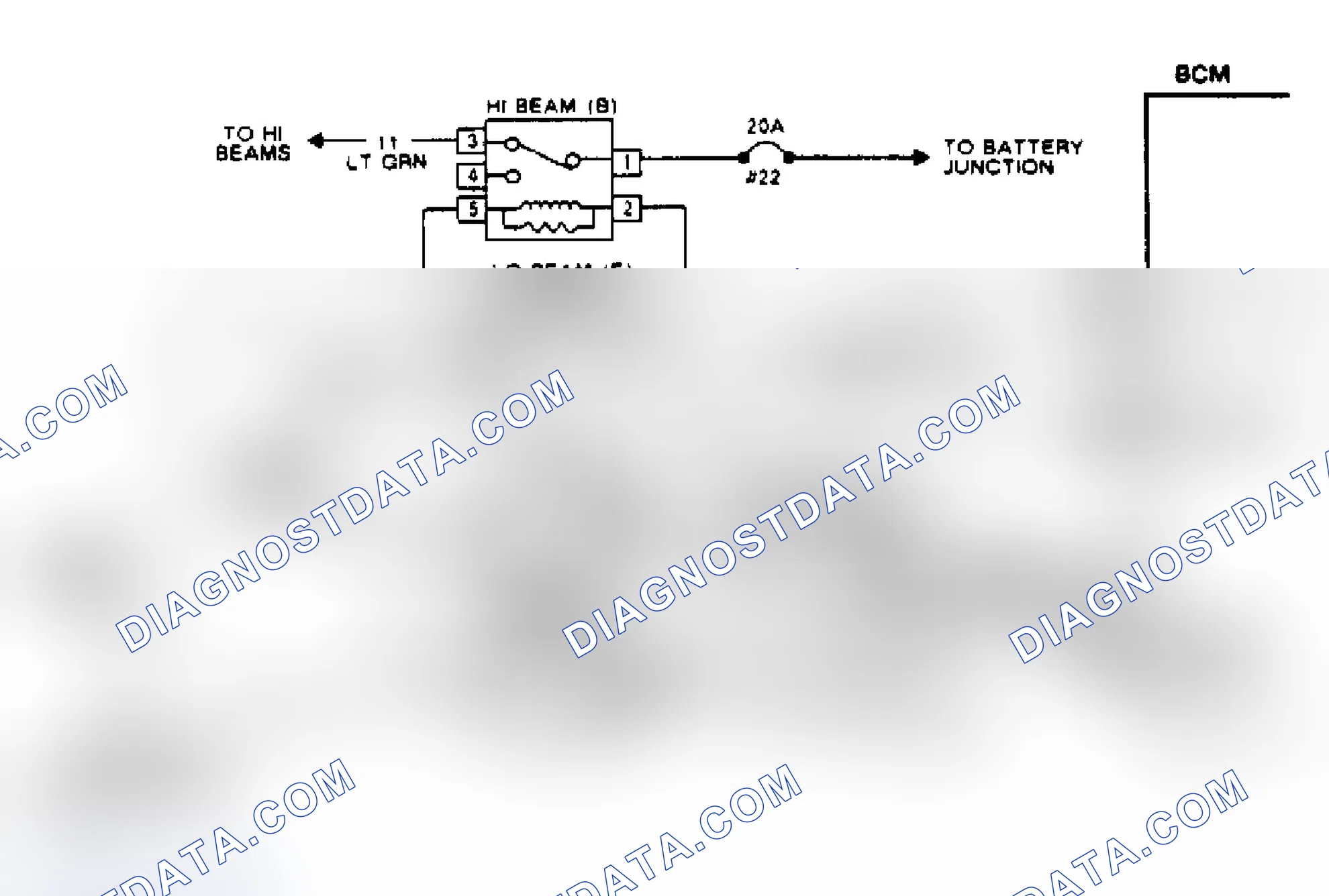 Scheme 170: Code B420, Wiring Diagram Hi/Lo Beam Relay Circuit (Riviera Only)