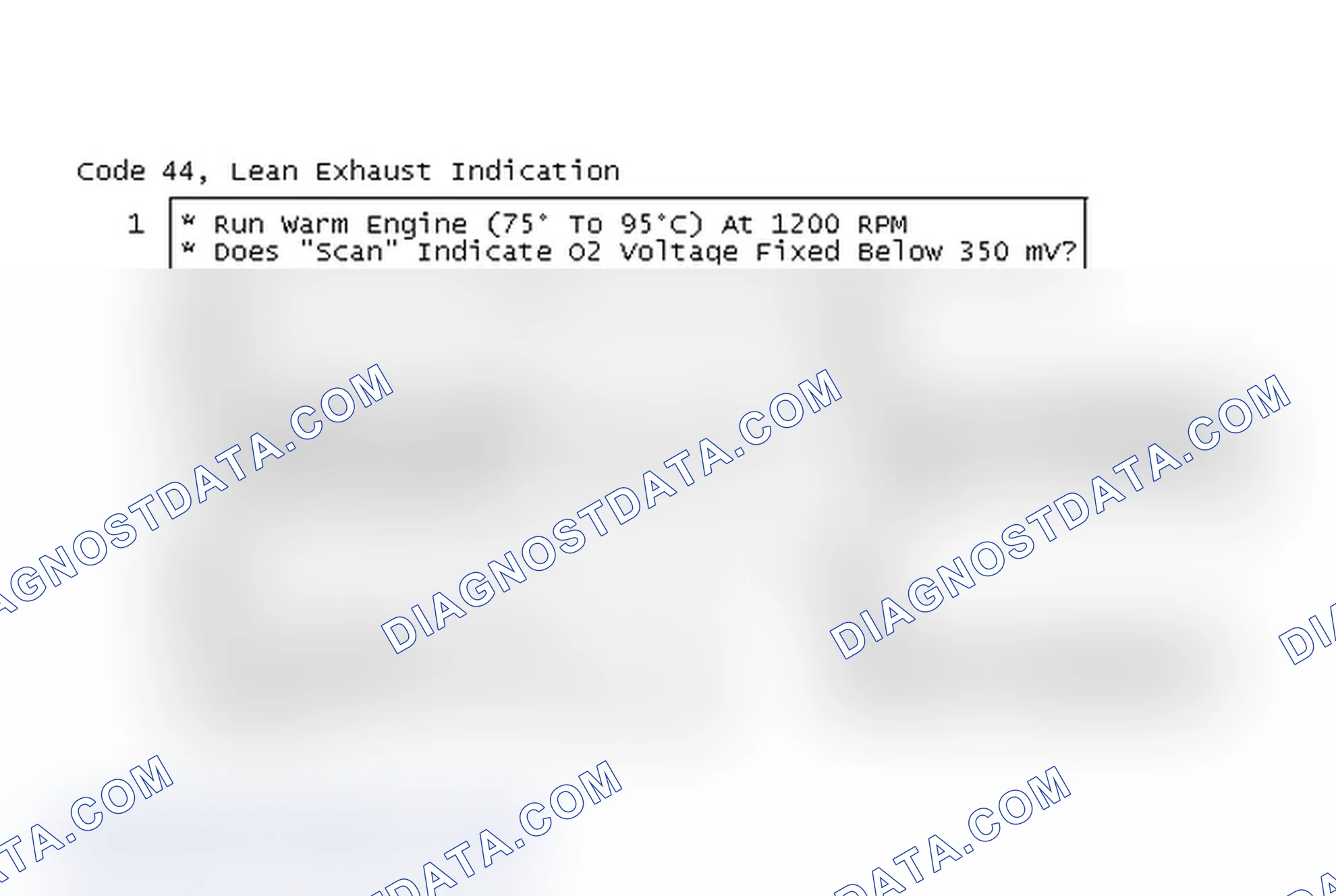 Scheme 152: Code 44, Lean Exhaust Indication