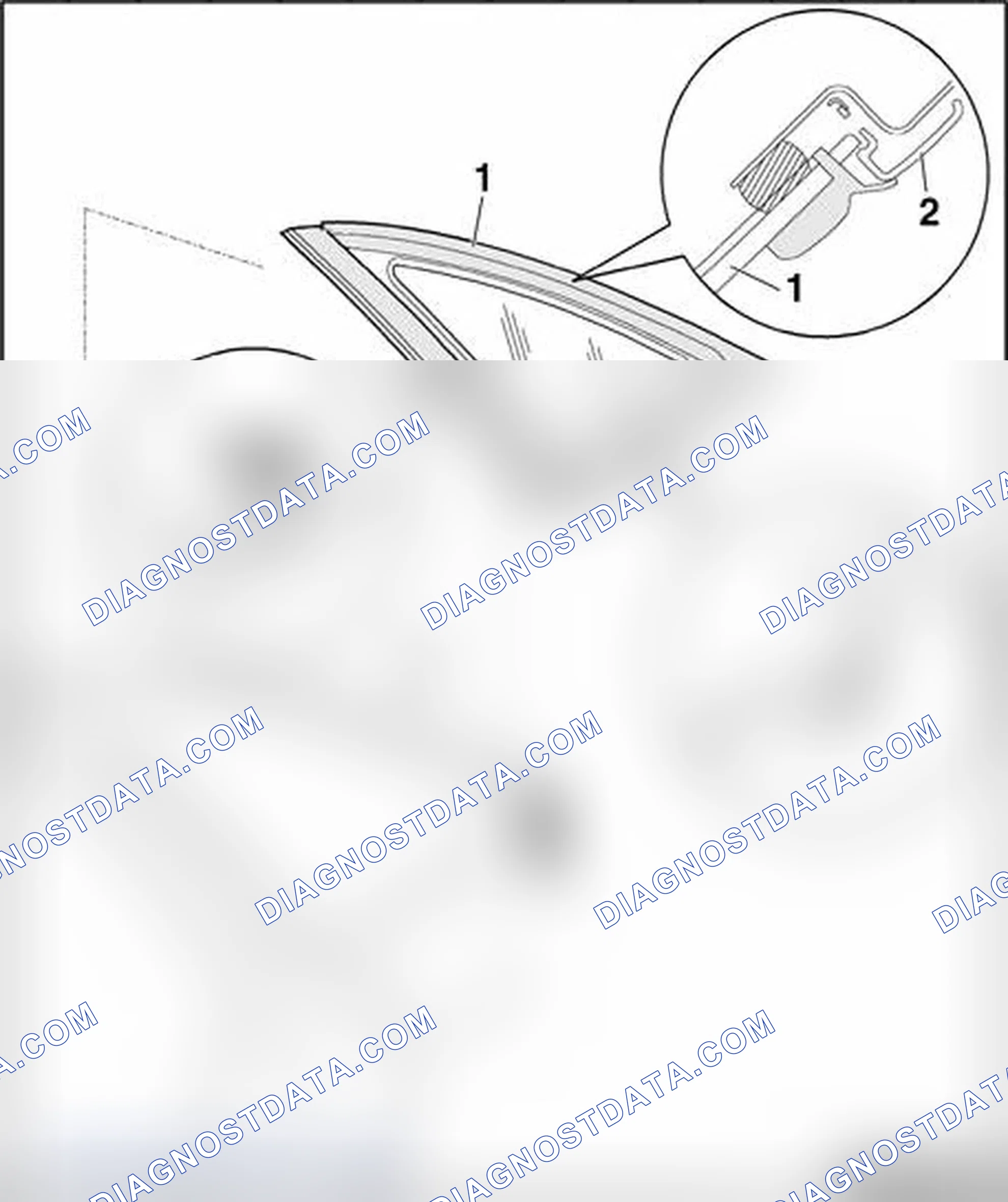 Scheme 206: Side window with molding - assembly overview
