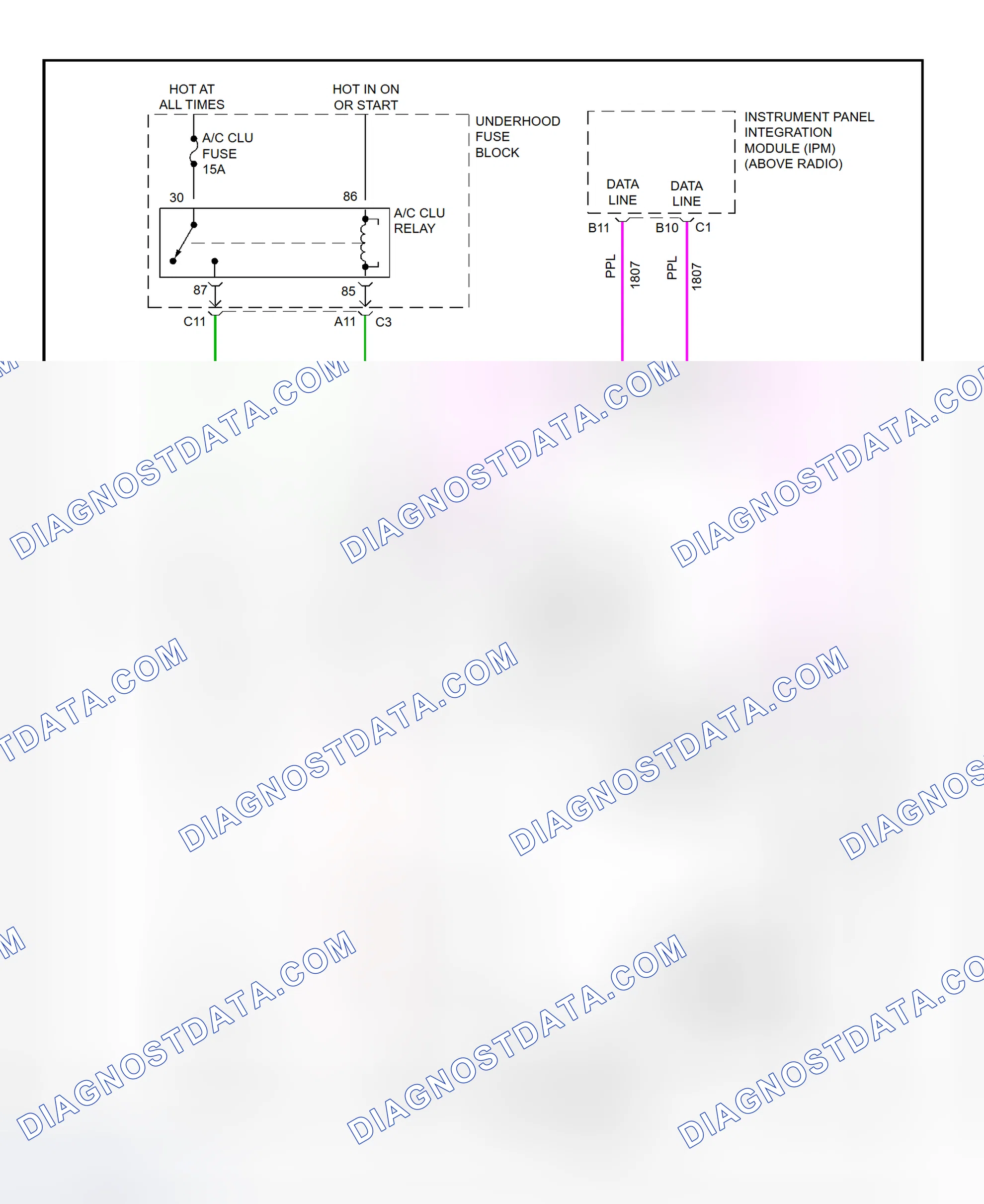 Scheme 19: A/C Compressor Clutch Control Circuit Wiring Diagram (2000 DeVille)