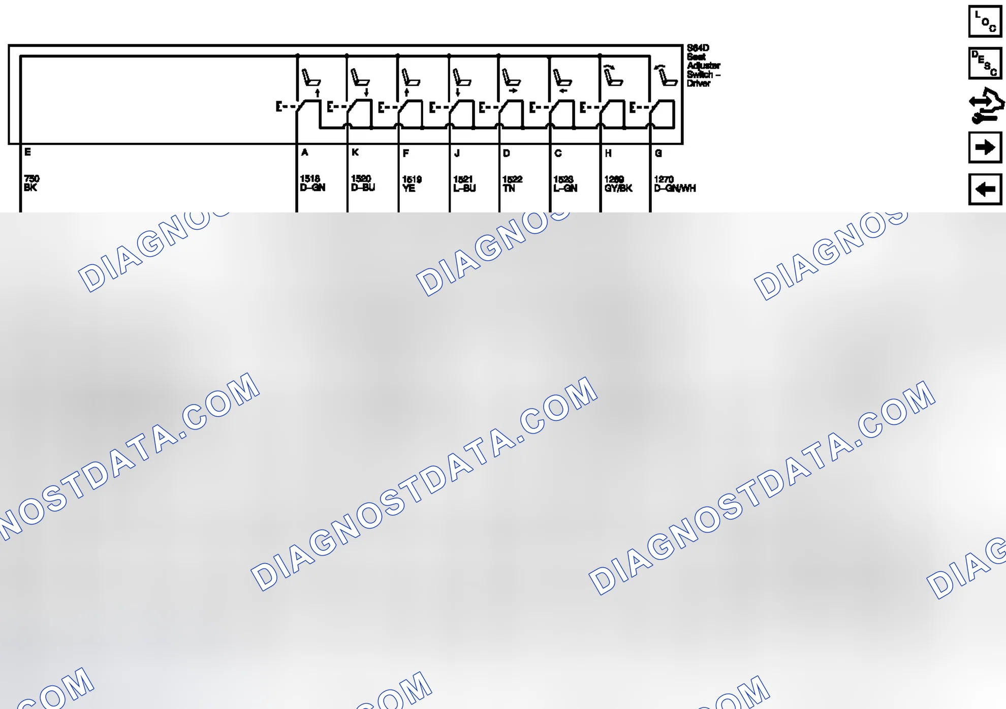 Scheme 44: Seat Adjuster Switch And Position Motors (LTZ Or SLT)