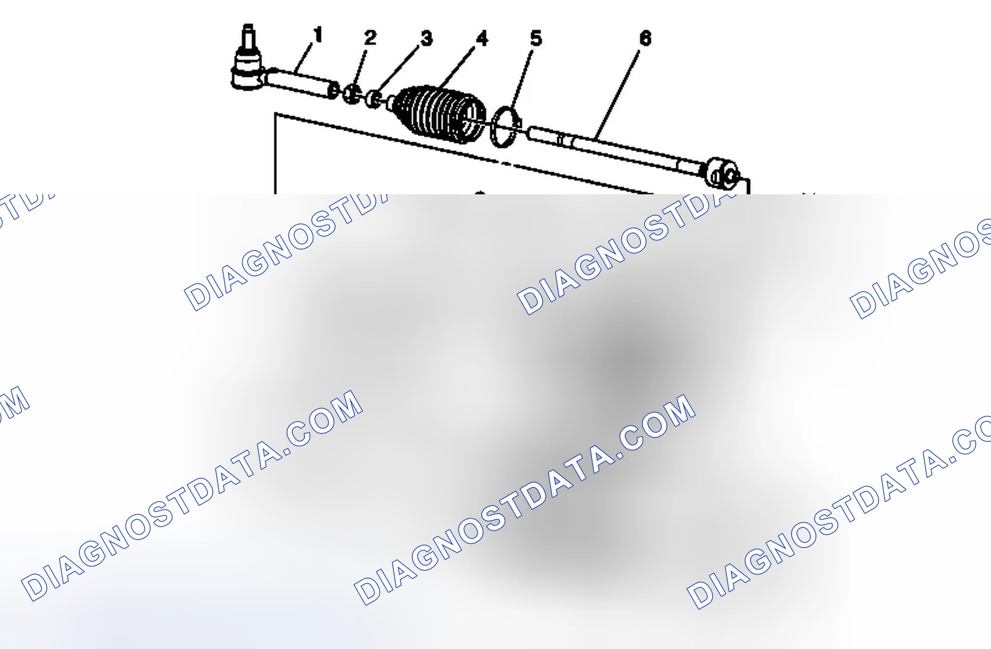 Scheme 3: Power Steering Gear Disassembled View (Rack and Pinion)