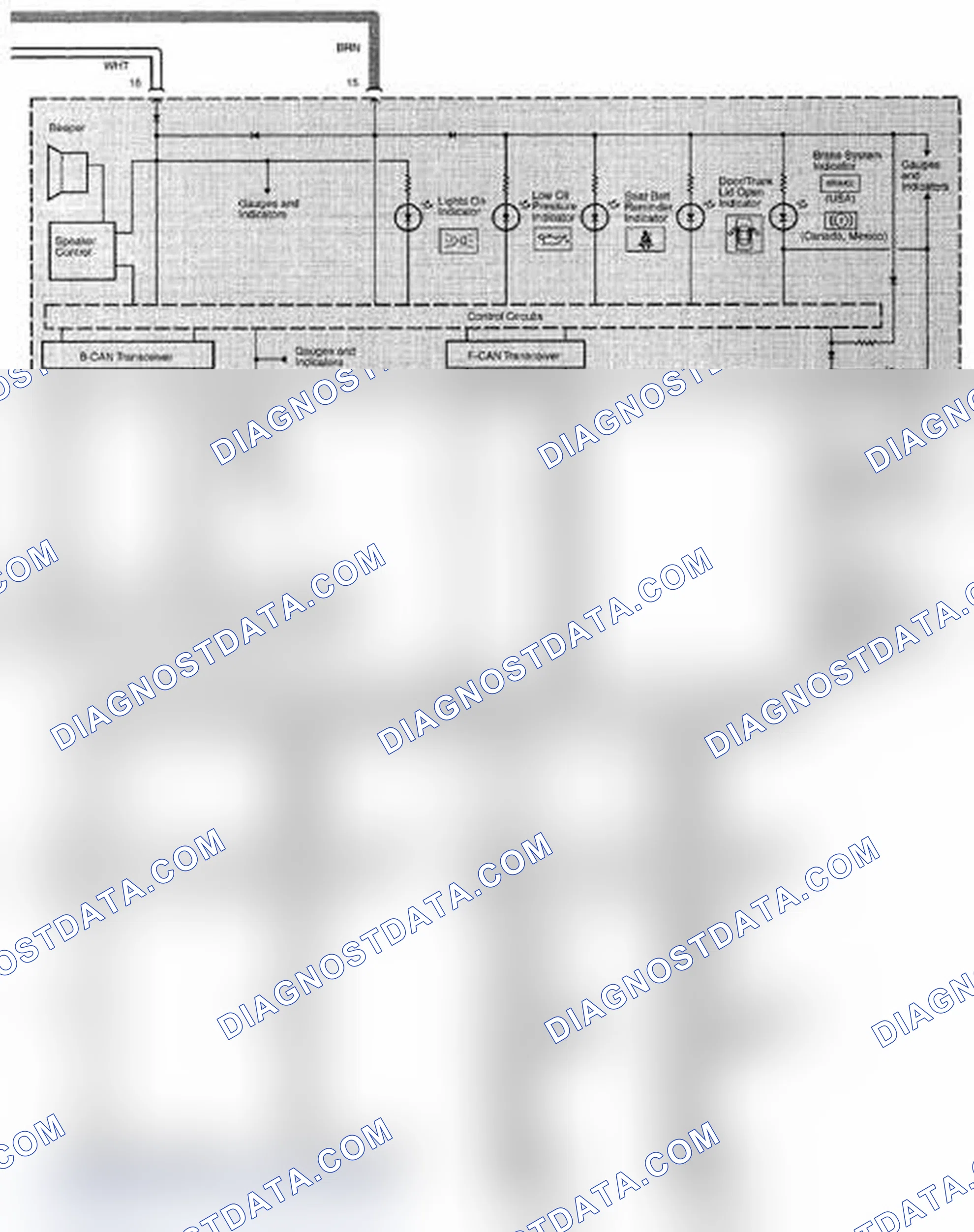 Scheme 317: Reminder Systems, Safety Indicator, Key Light Timer, And Low Oil Pressure Indicator Circuit Diagram - Keyless Access (Page 73-5)