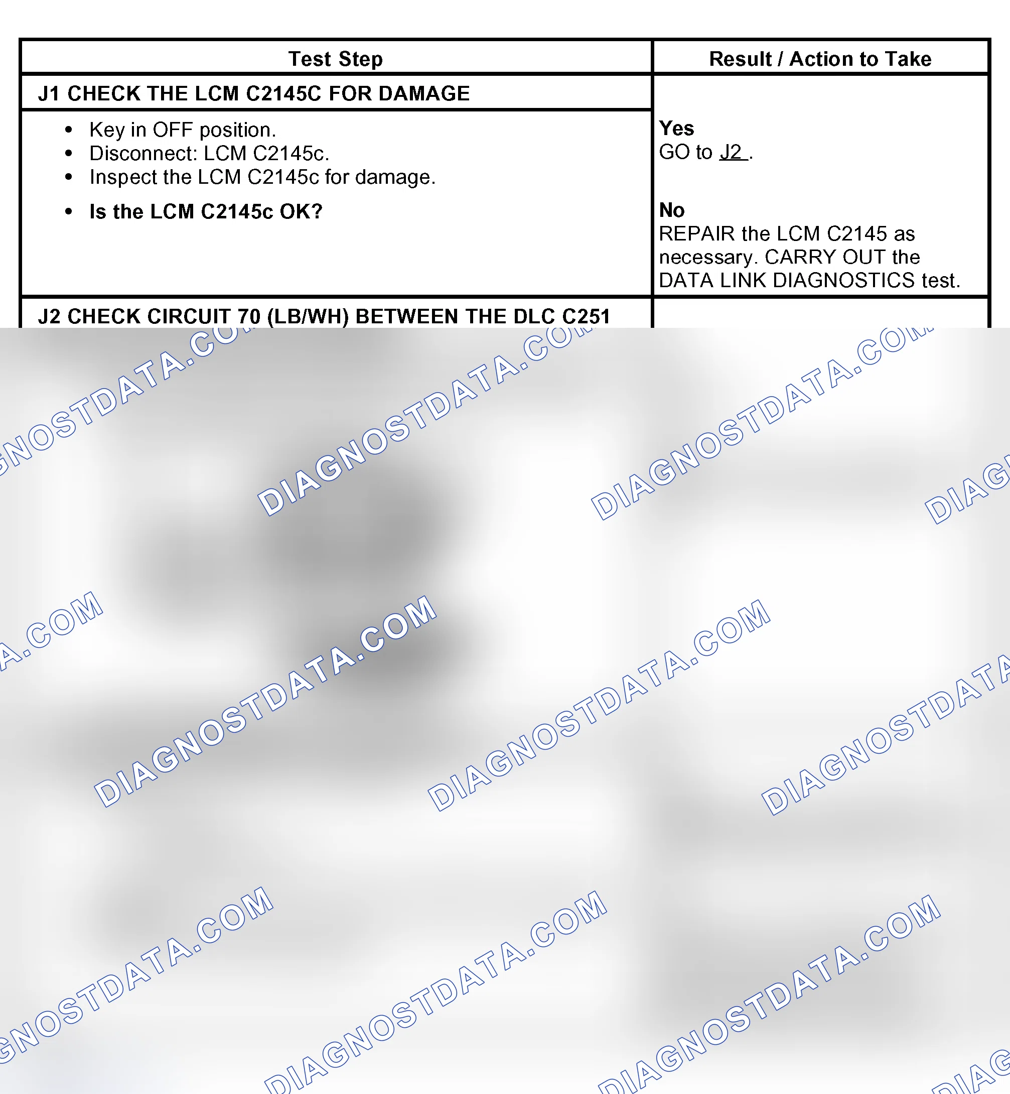 Scheme 19: PINPOINT TEST J: THE LIGHTING CONTROL MODULE (LCM) DOES NOT RESPOND TO THE DIAGNOSTIC TOOL