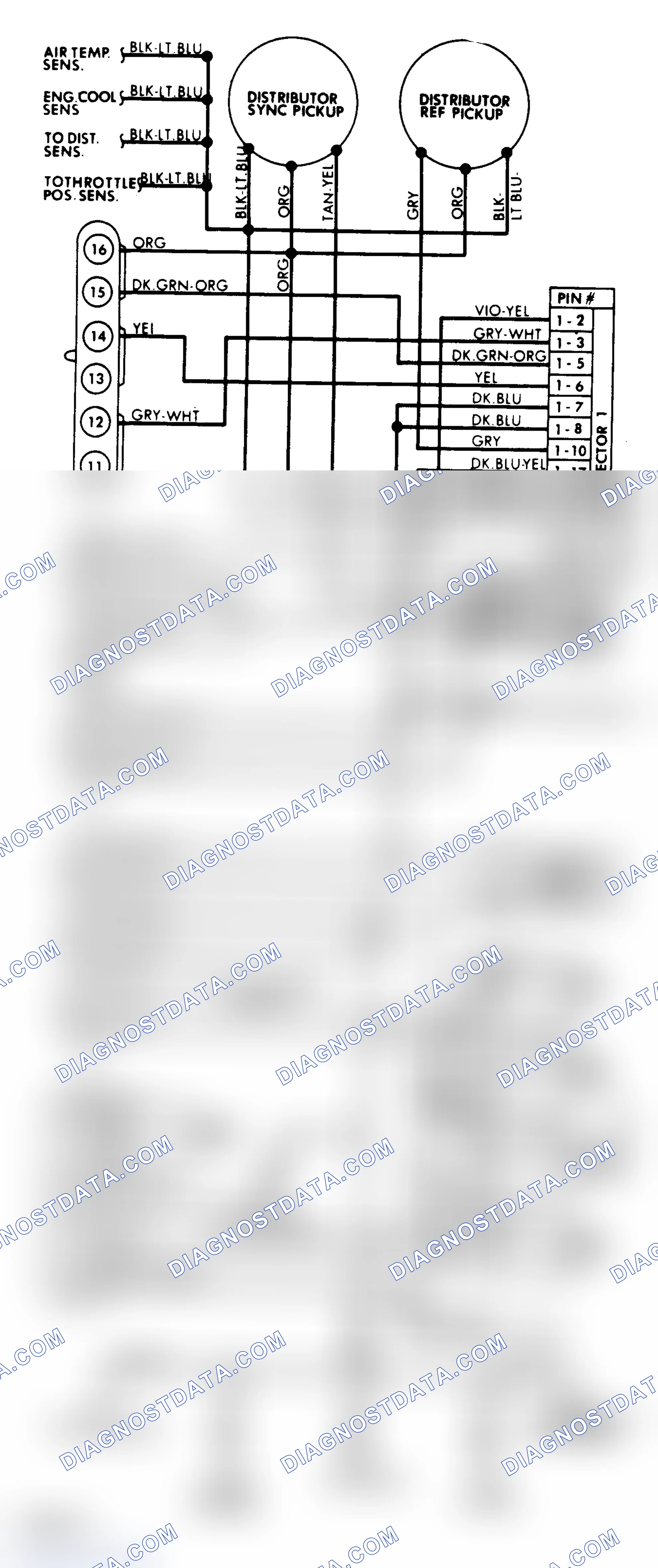 Scheme 169: Wiring Diagram for Hall Effect Electr Spark Control System on 2.2L EFI Enginesonic