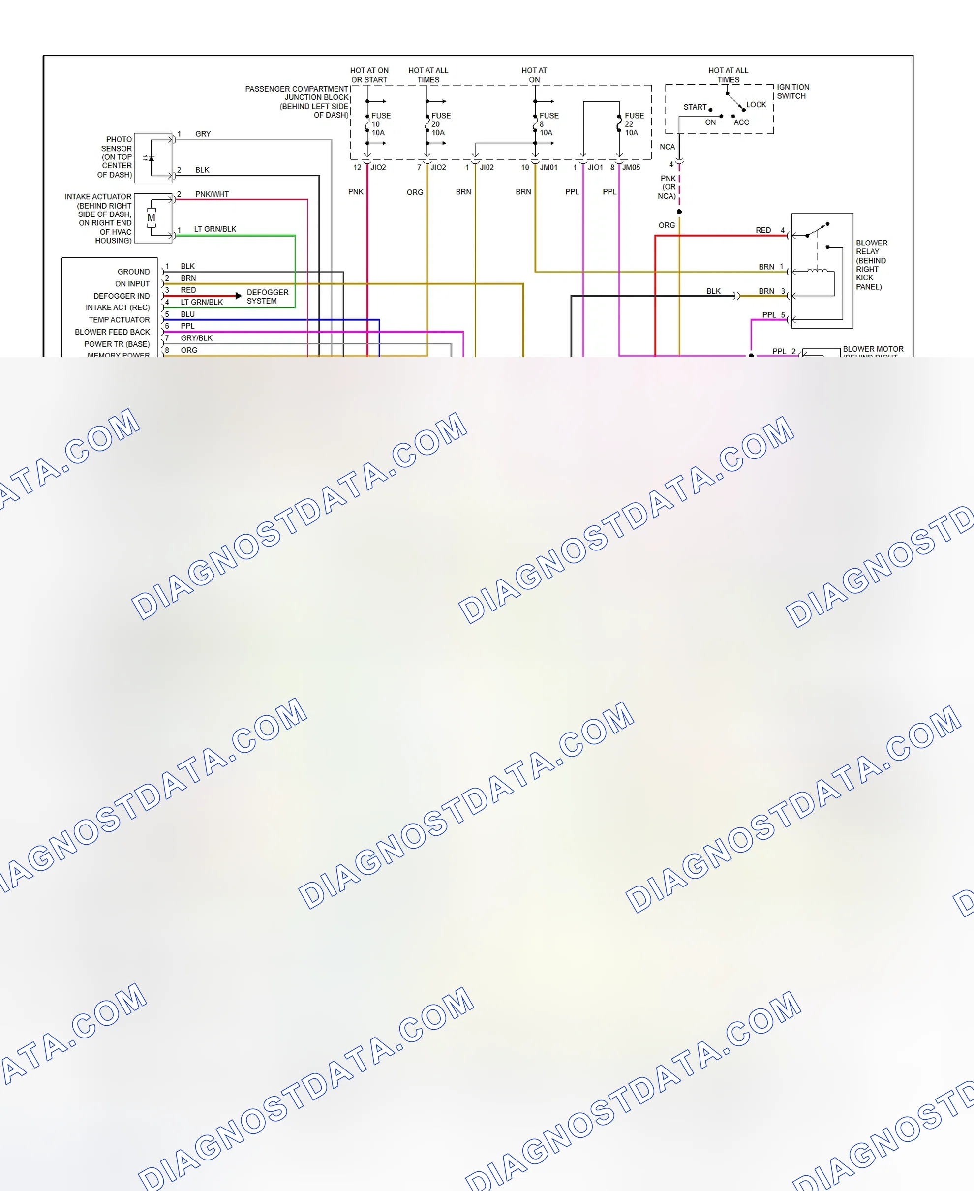 Scheme 1: Automatic A/C-Heater System Wiring Diagram (Sonata 2.4L - 1 Of 2)