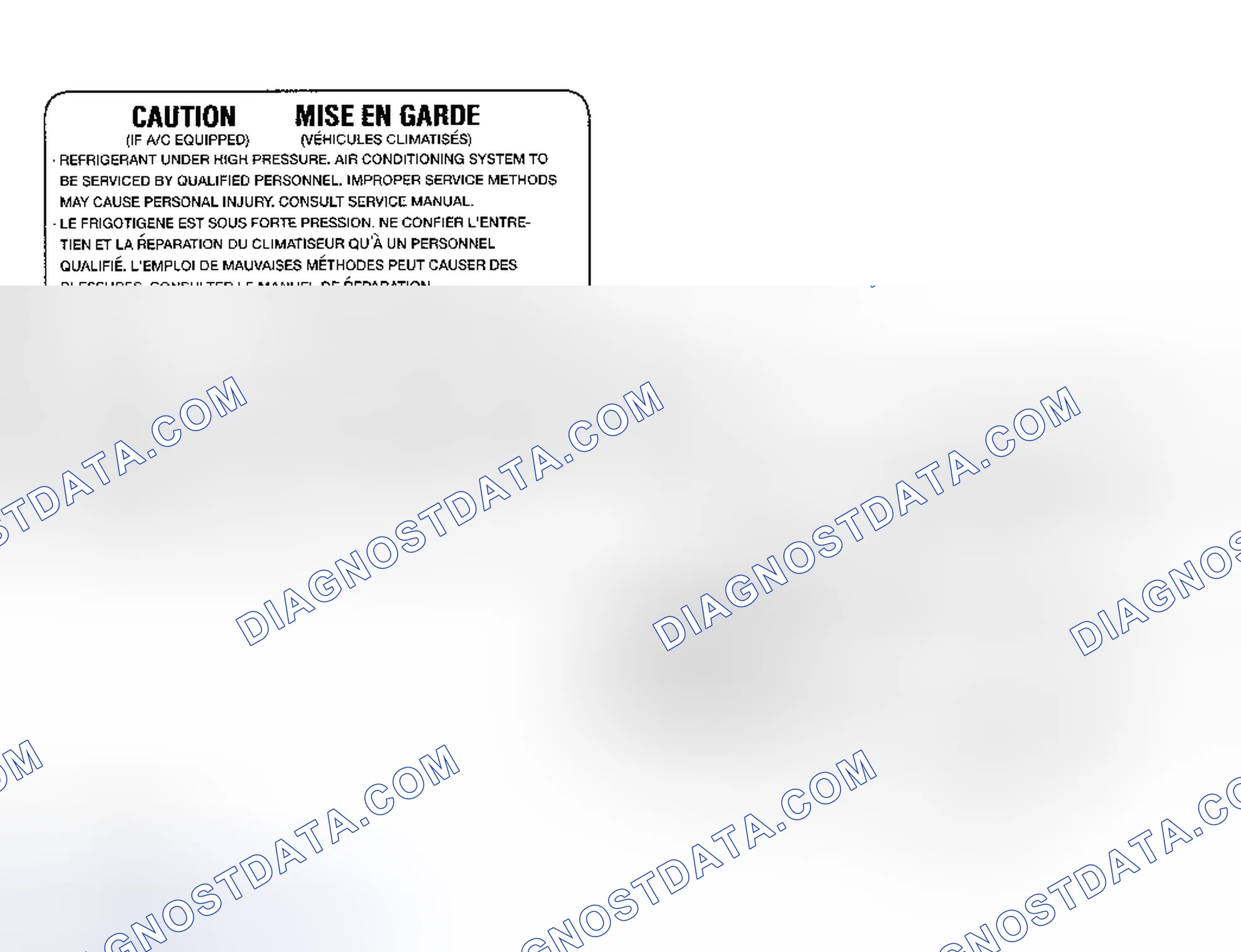Scheme 18: Underhood A/C Specification Labels