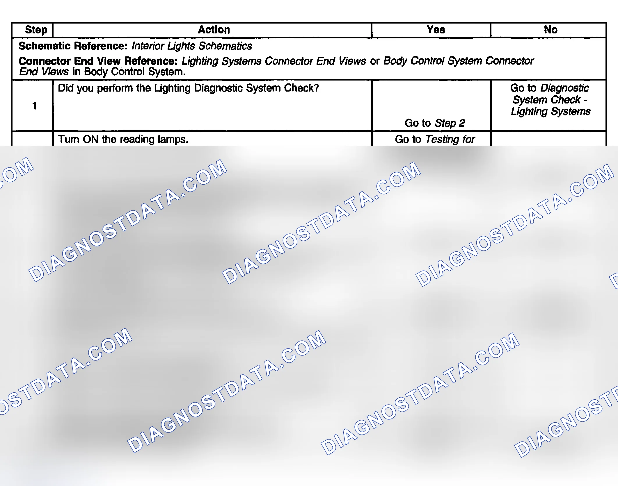 Scheme 236: Reading Lamp(s) Inoperative