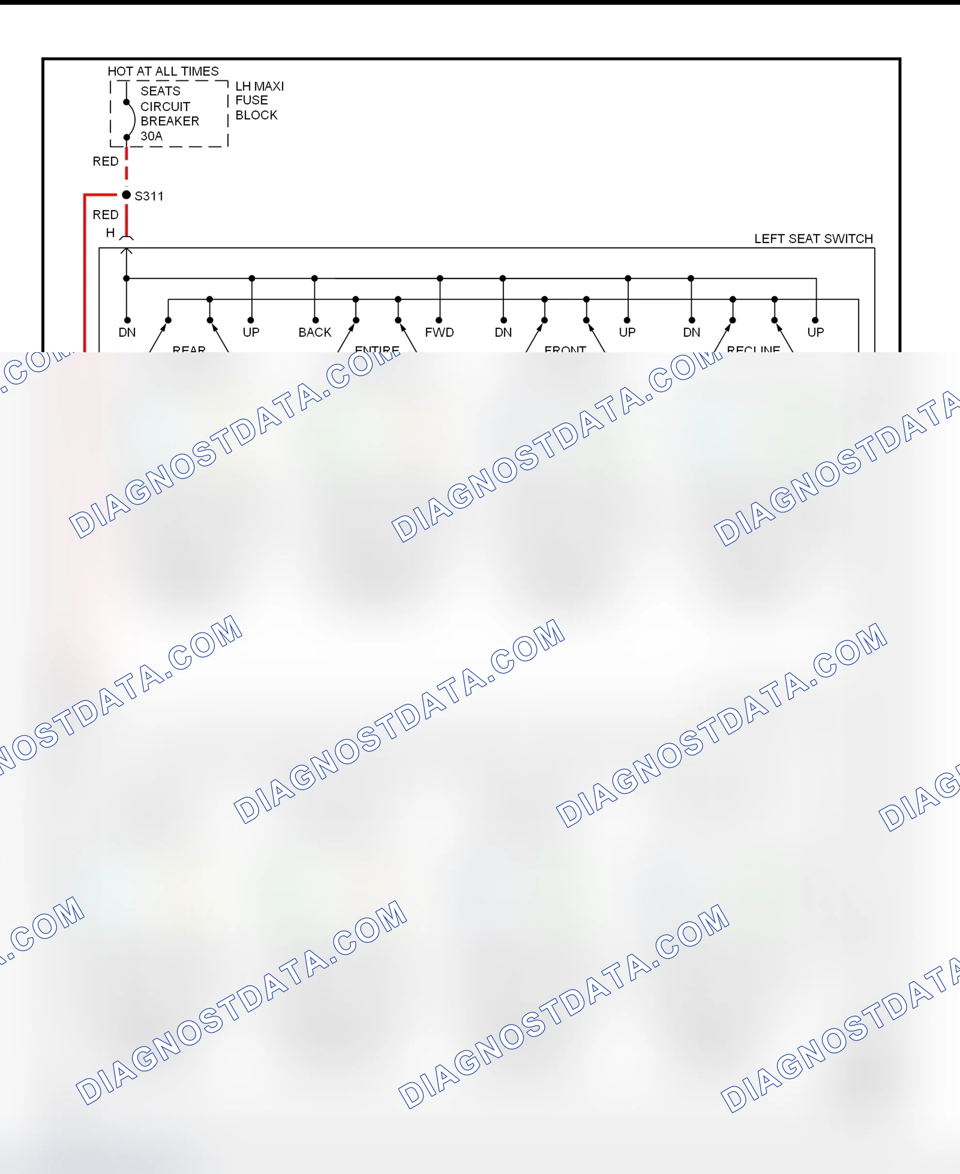 Scheme 5: Power Seats Wiring Diagram (Eldorado & Seville)