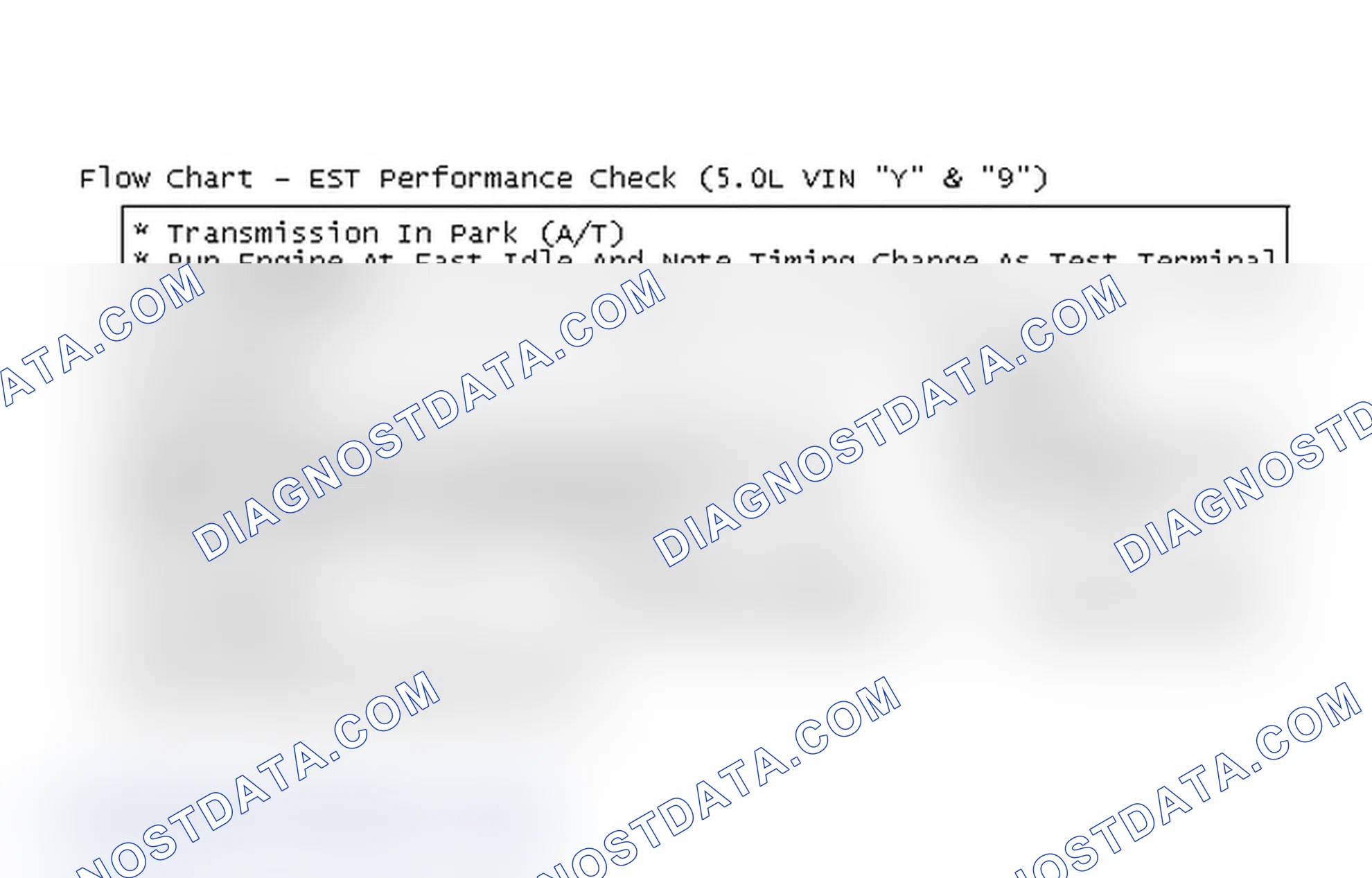 Scheme 238: Flow Chart - EST Performance Check (5.0L VIN "Y" & "9")