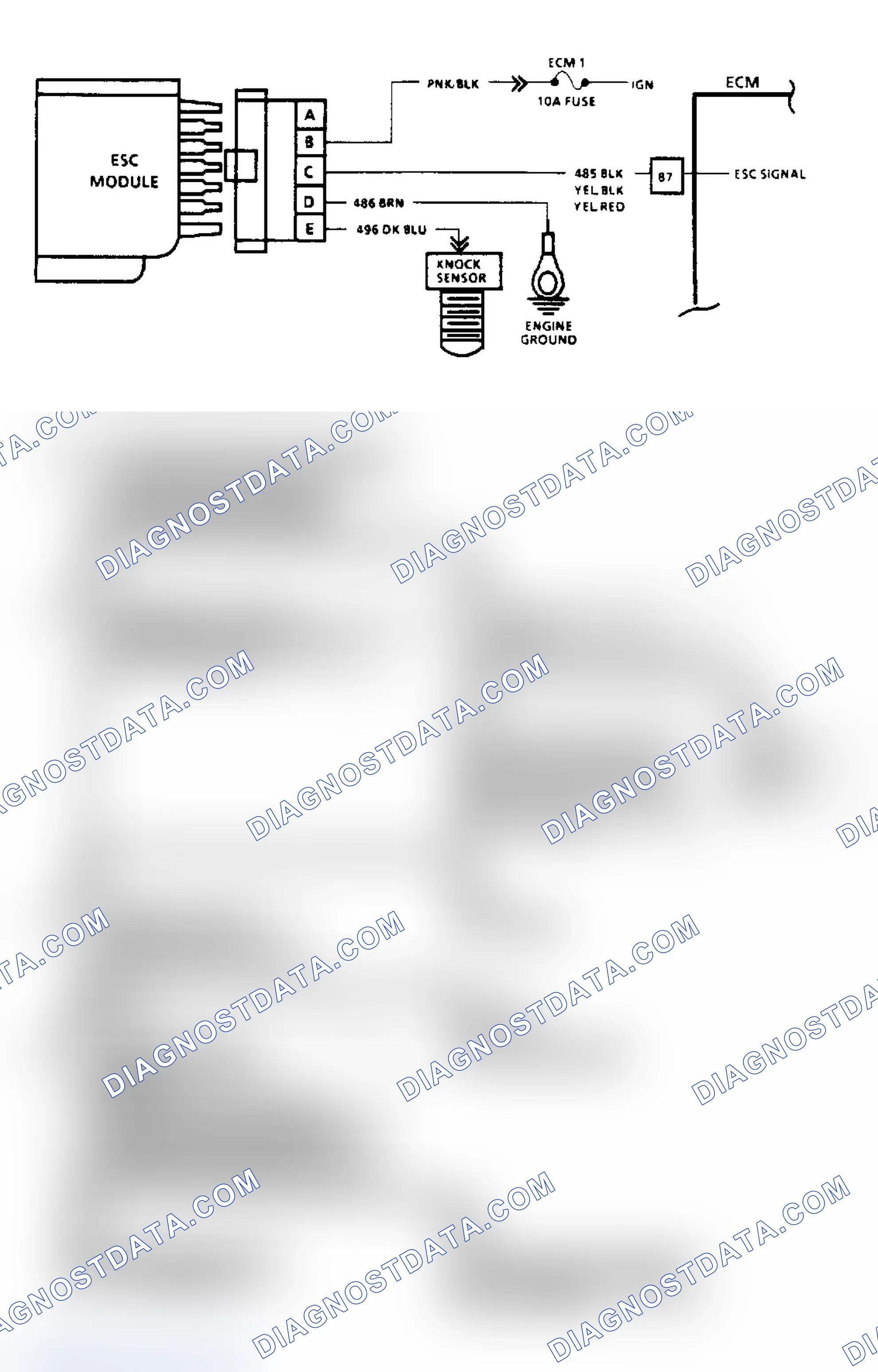Scheme 114: Electronic Spark Control Check (Except 2.5L & 7.4L Engines) - Flow Chart & Schematic