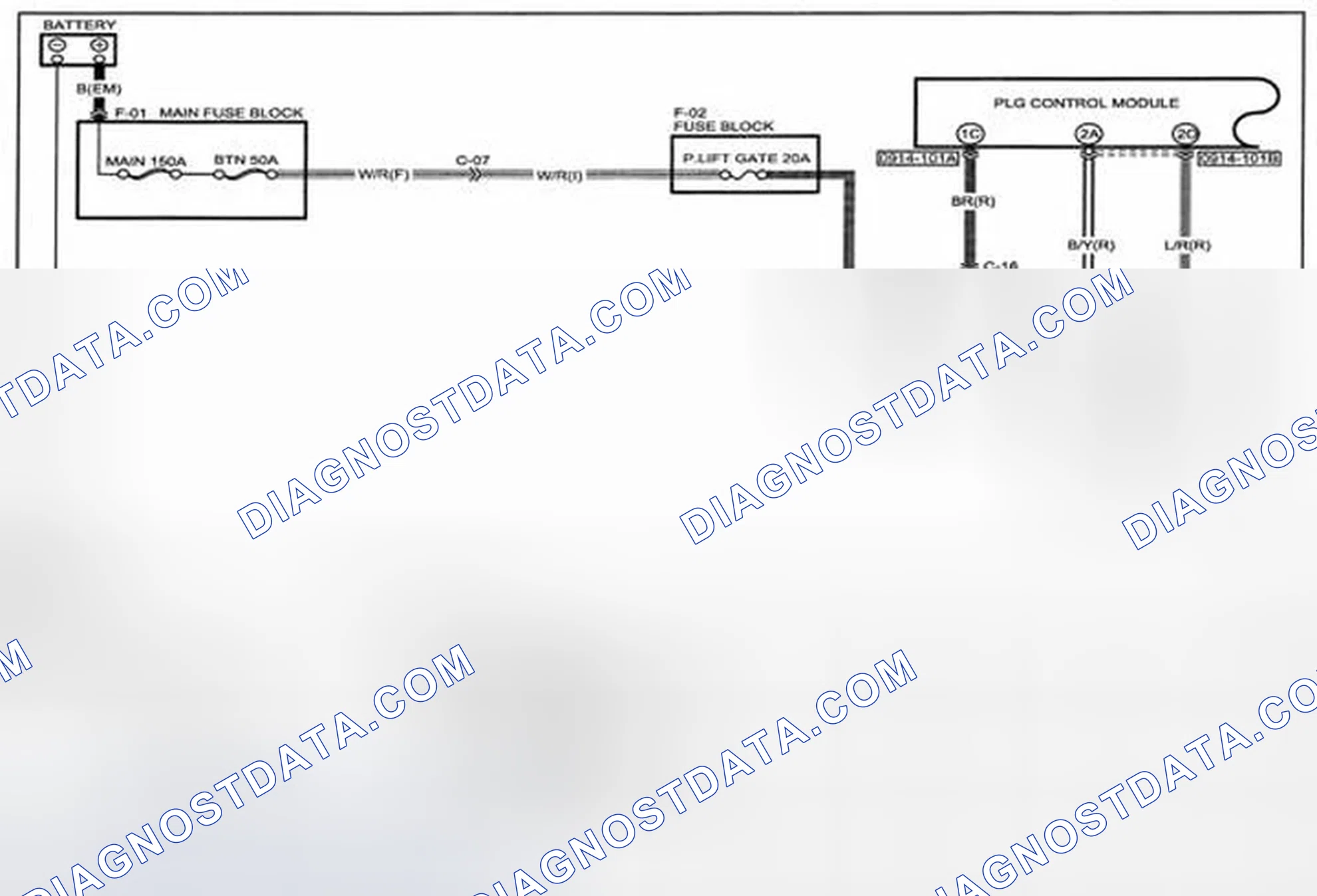 Scheme 210: Power Liftgate System Wiring Diagram - 0914-1a (1 Of 2)