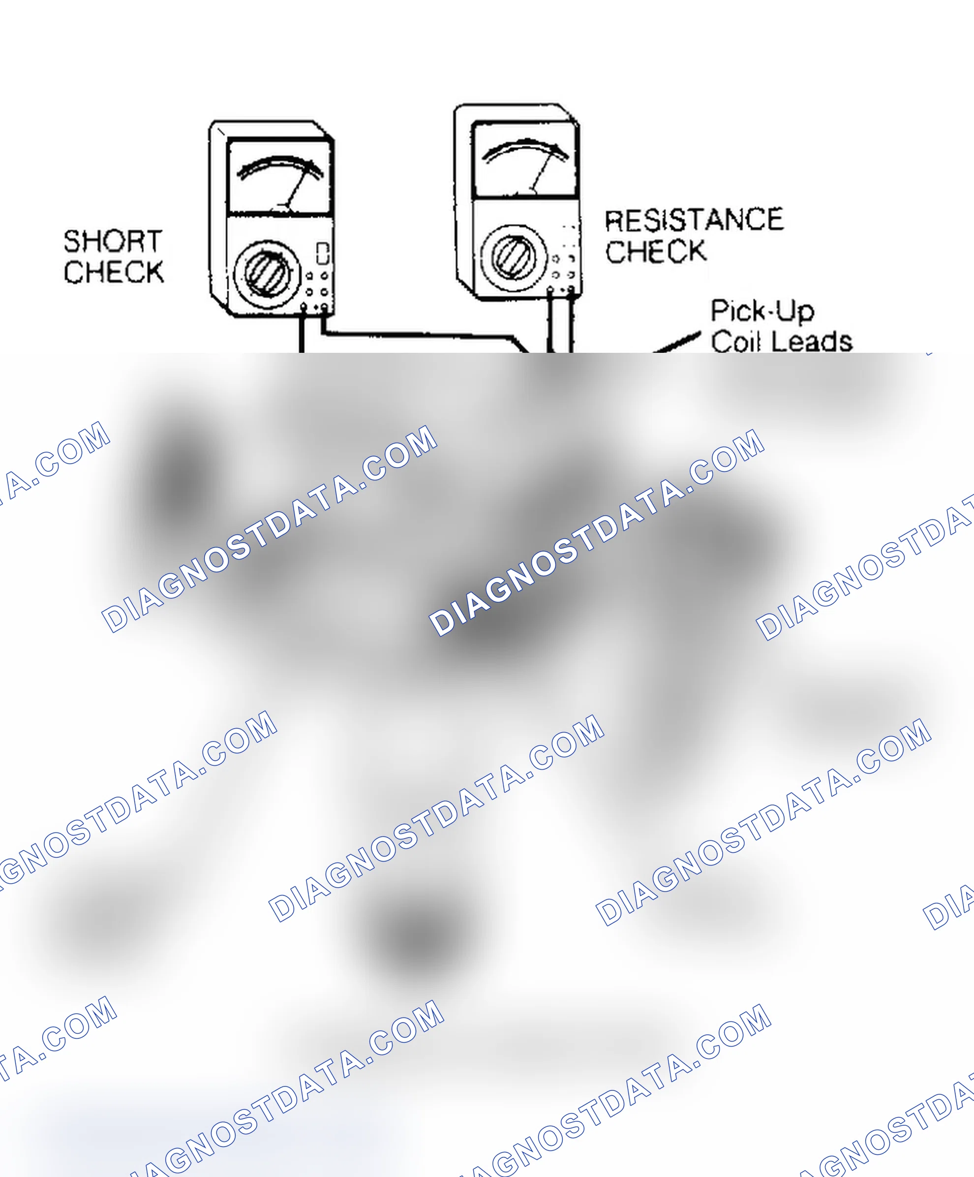 Scheme 9: Checking Distributor Pick-Up Coil Integral coil system shown. External coil testing is similar. Courtesy of General Motors Corp.