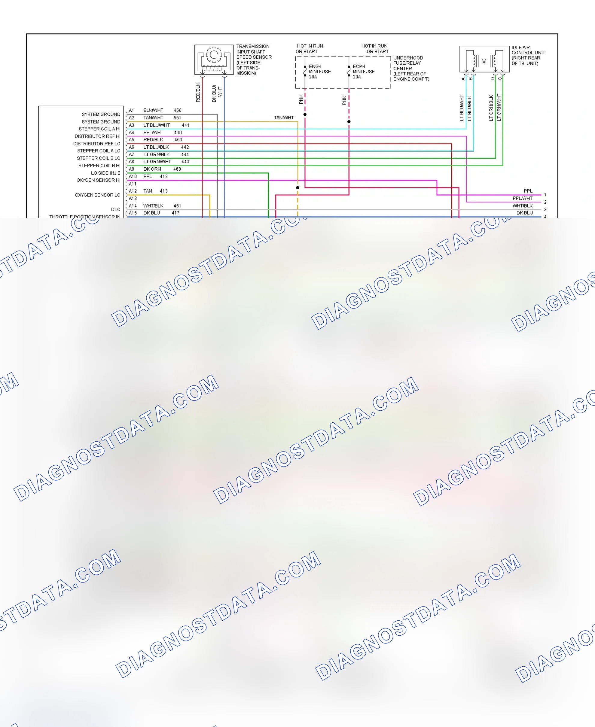 Scheme 379: Wiring Diagram ("C" & "K" Series Pickup, Sierra & Suburban - 7.4L With A/T - 1 Of 3)