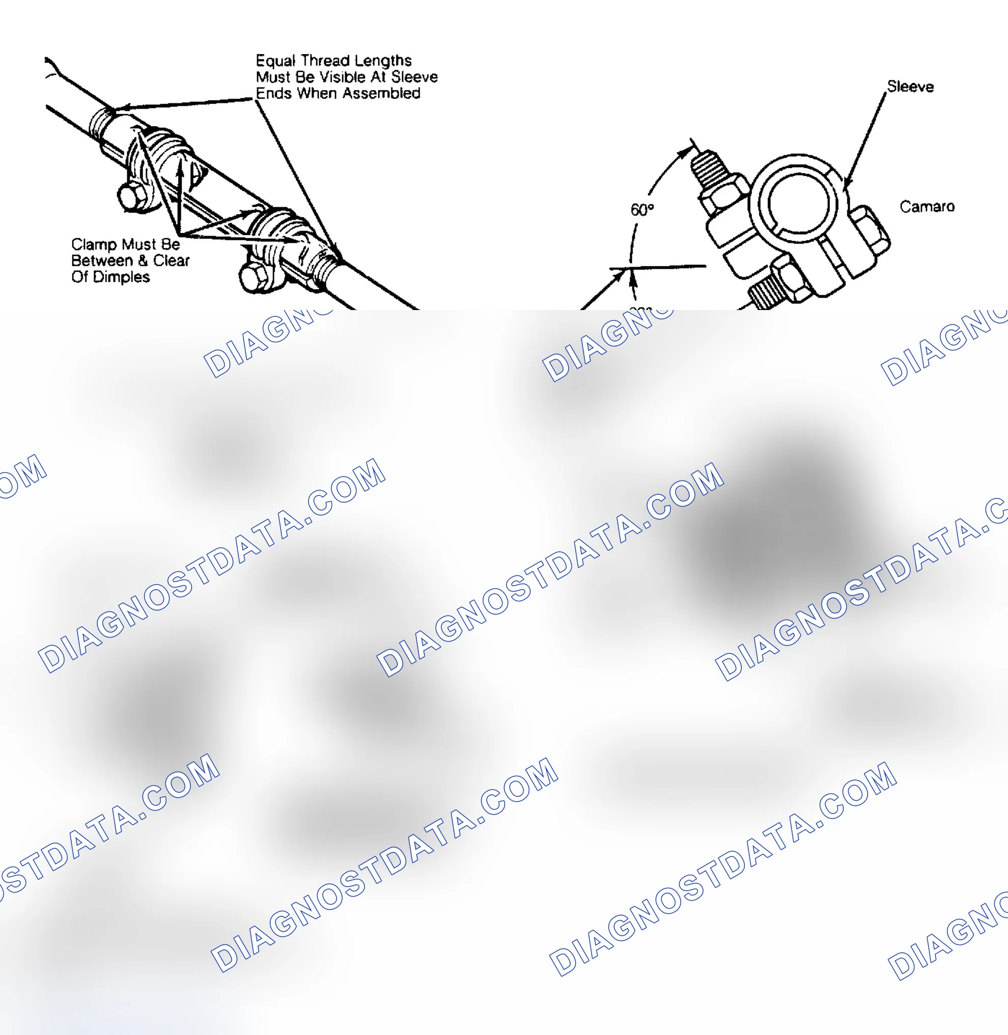 Scheme 2: Toe-In Adjuster Tube Clamp & Bolt Positions