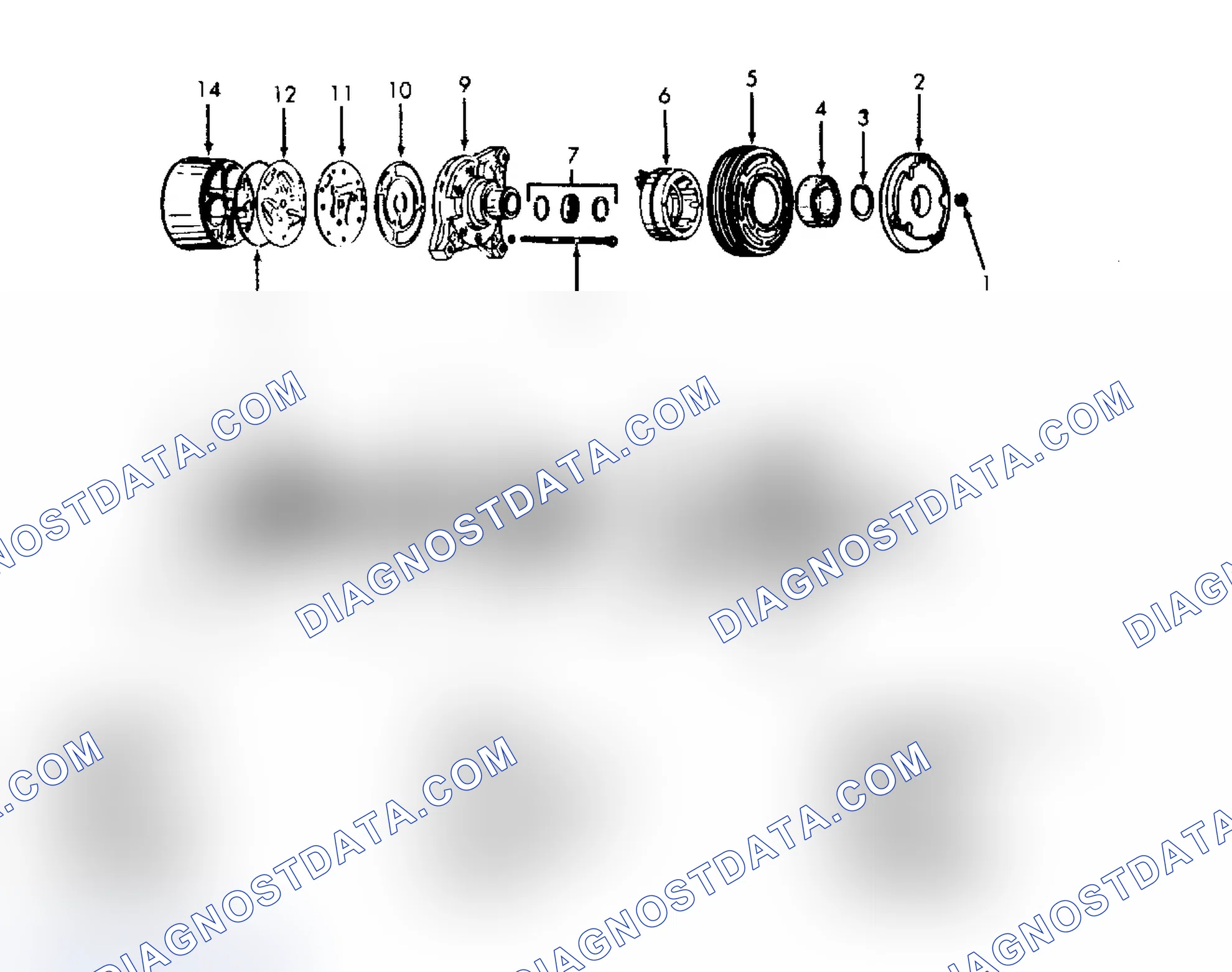 Scheme 6: Exploded View of Harrison HR-6 6-Cylinder Compressor
